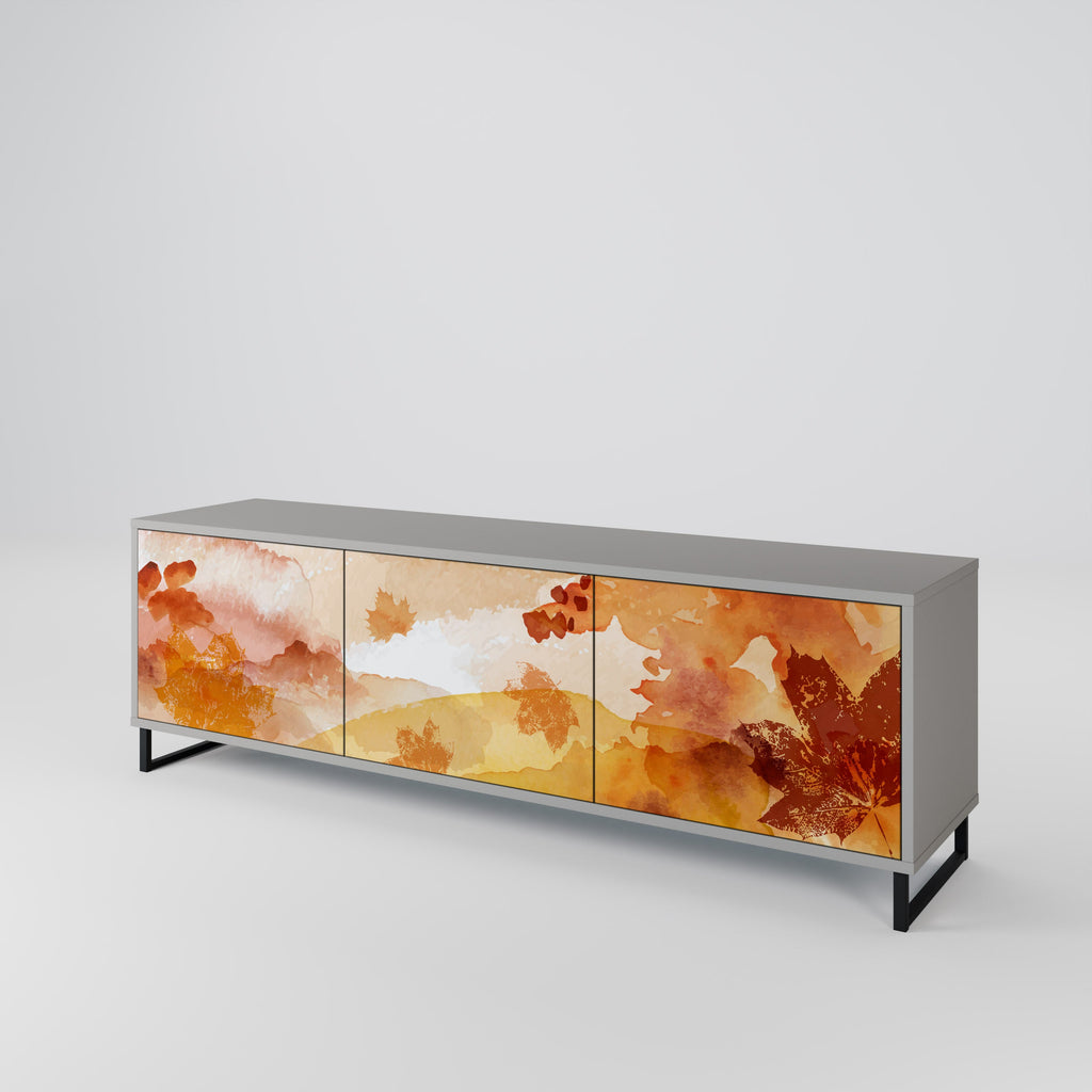 TRACES OF AUTUMN Móvel de TV com 3 Portas em Acabamento Cinzento