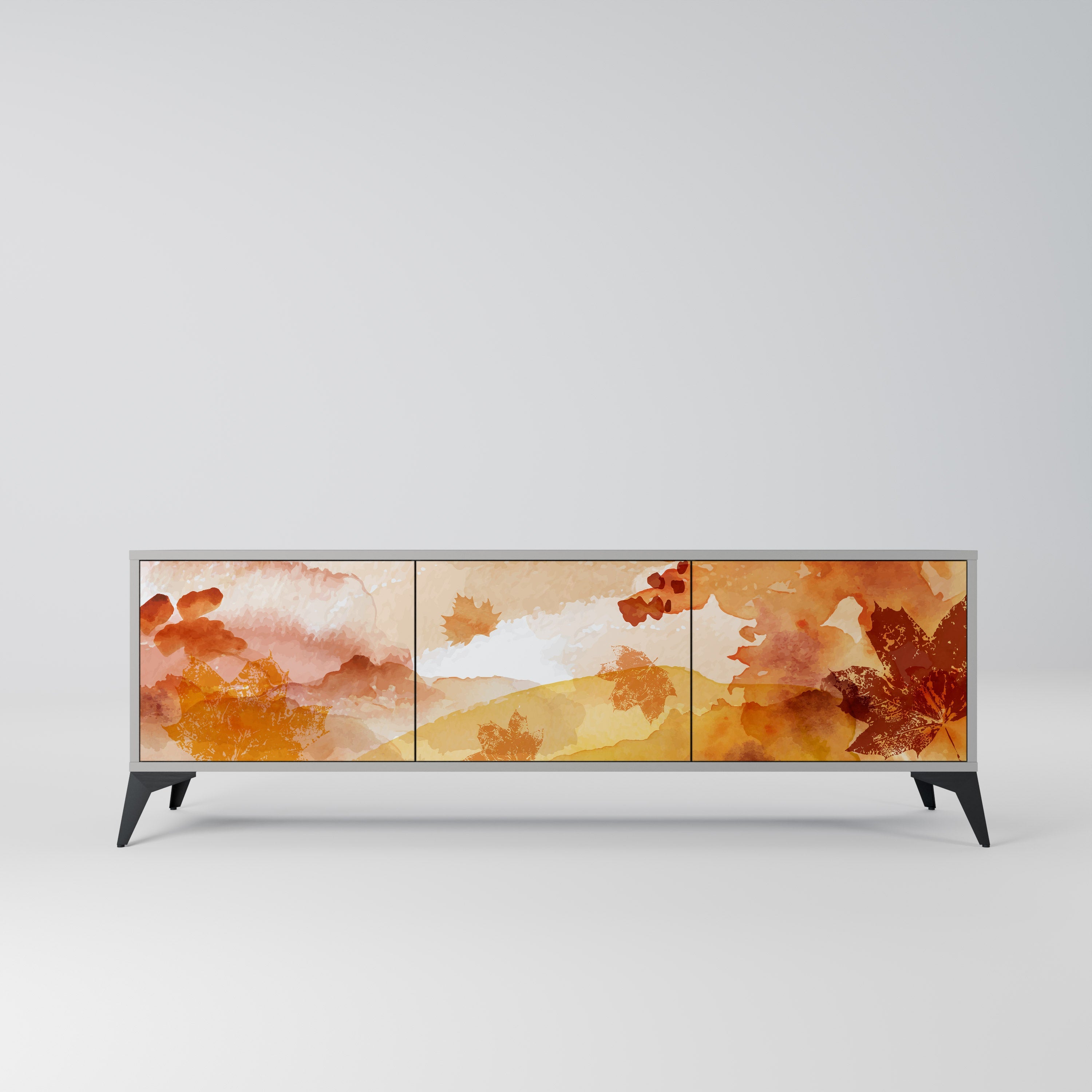 TRACES OF AUTUMN Móvel de TV com 3 Portas em Acabamento Cinzento