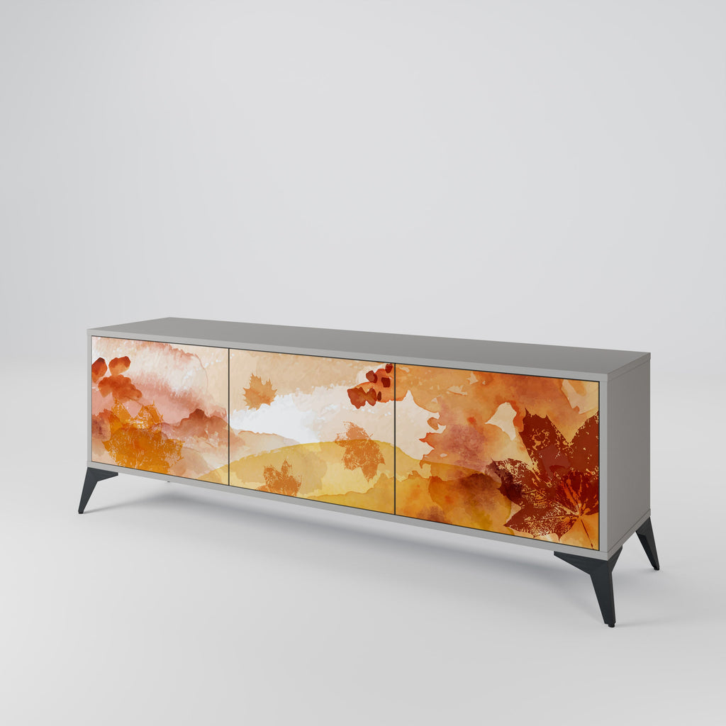 TRACES OF AUTUMN Móvel de TV com 3 Portas em Acabamento Cinzento