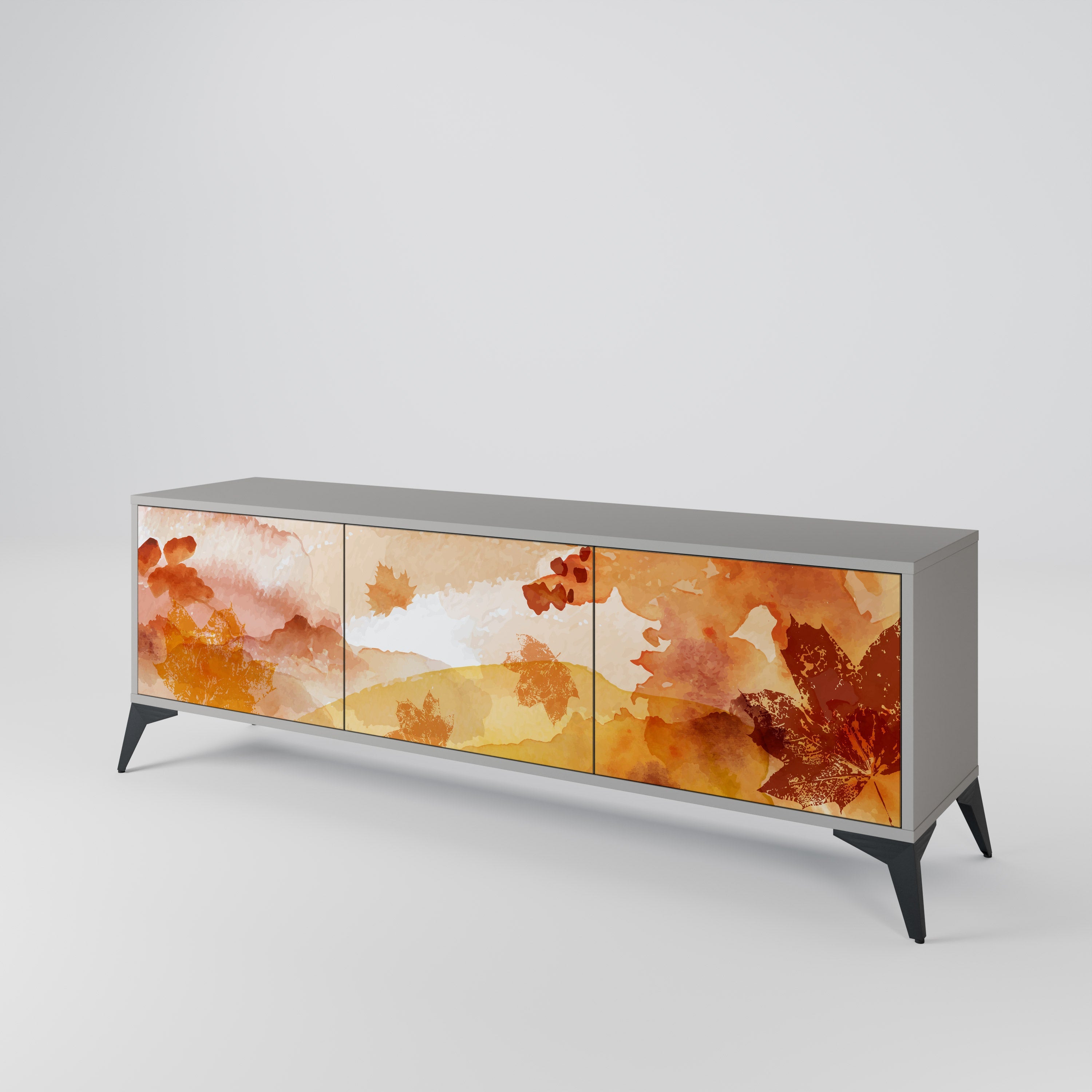 TRACES OF AUTUMN Móvel de TV com 3 Portas em Acabamento Cinzento