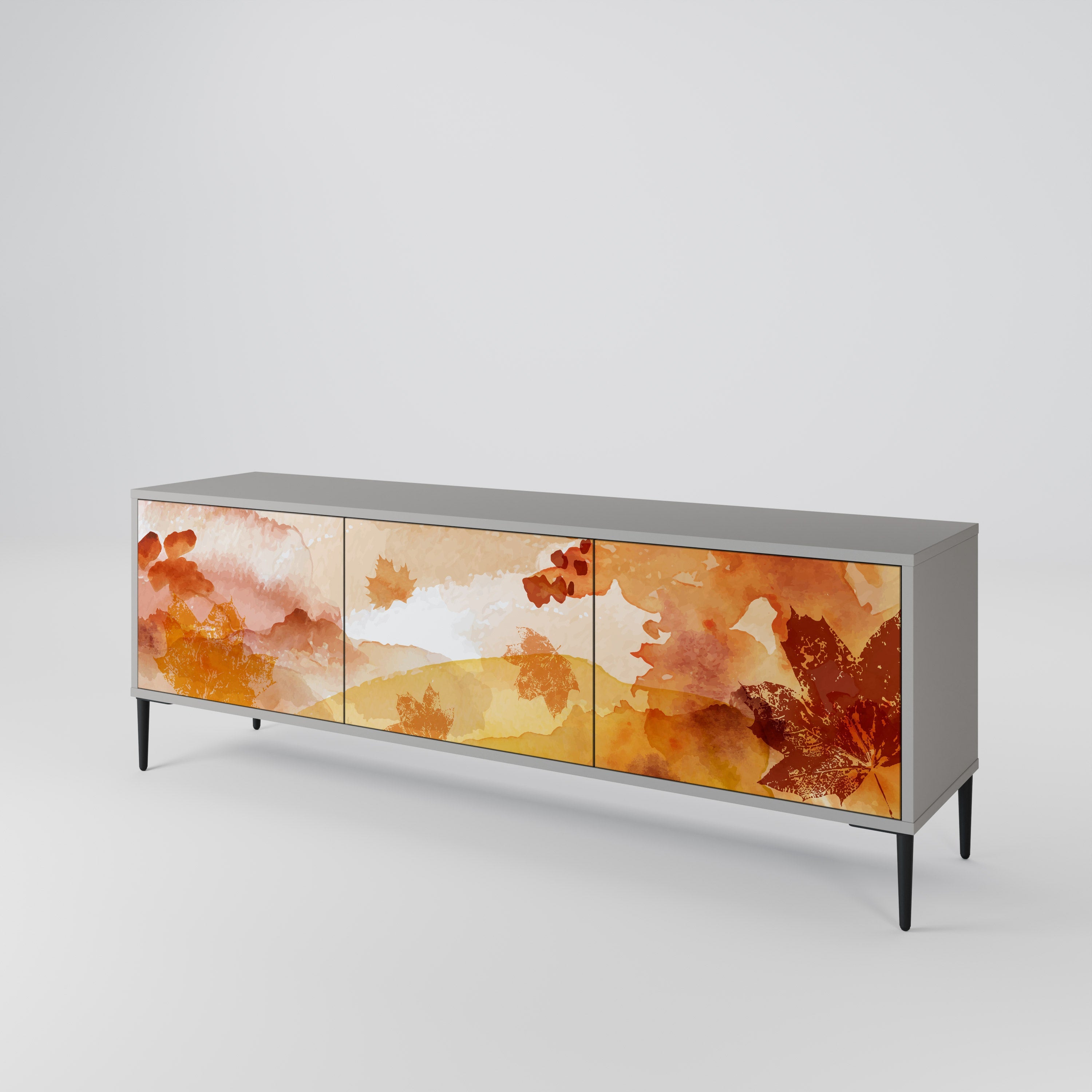 TRACES OF AUTUMN Móvel de TV com 3 Portas em Acabamento Cinzento