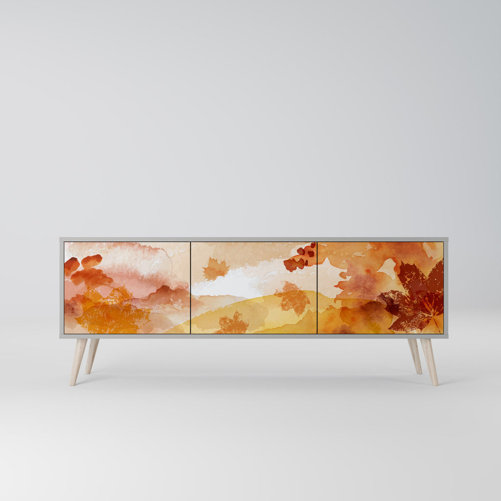 TRACES OF AUTUMN Móvel de TV com 3 Portas em Acabamento Cinzento