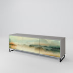 MORNING BY THE LAKE Móvel de TV com 3 Portas em Acabamento Cinzento