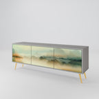 MORNING BY THE LAKE Móvel de TV com 3 Portas em Acabamento Cinzento