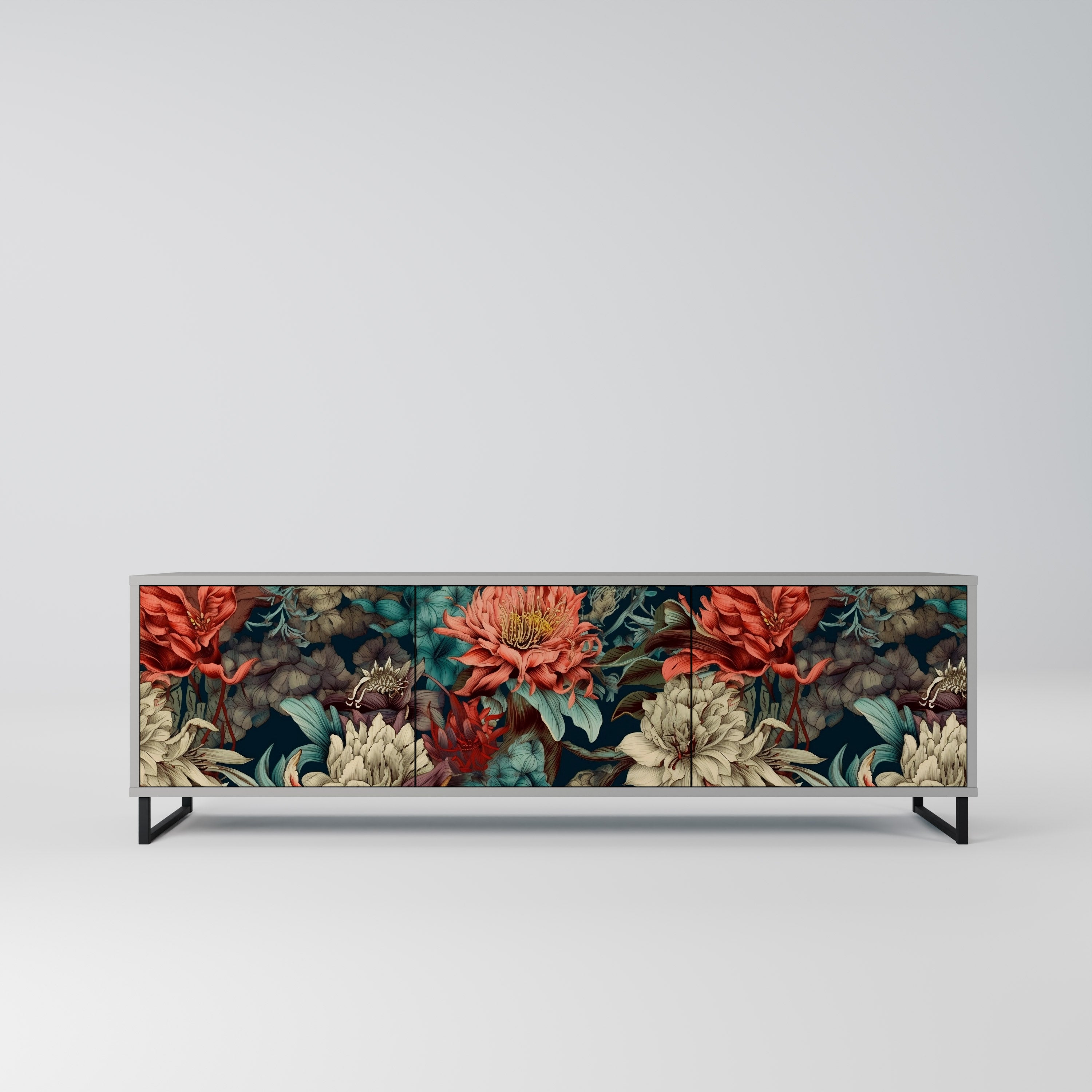 SPROUTING GRACE Móvel de TV com 3 Portas em Acabamento Cinzento