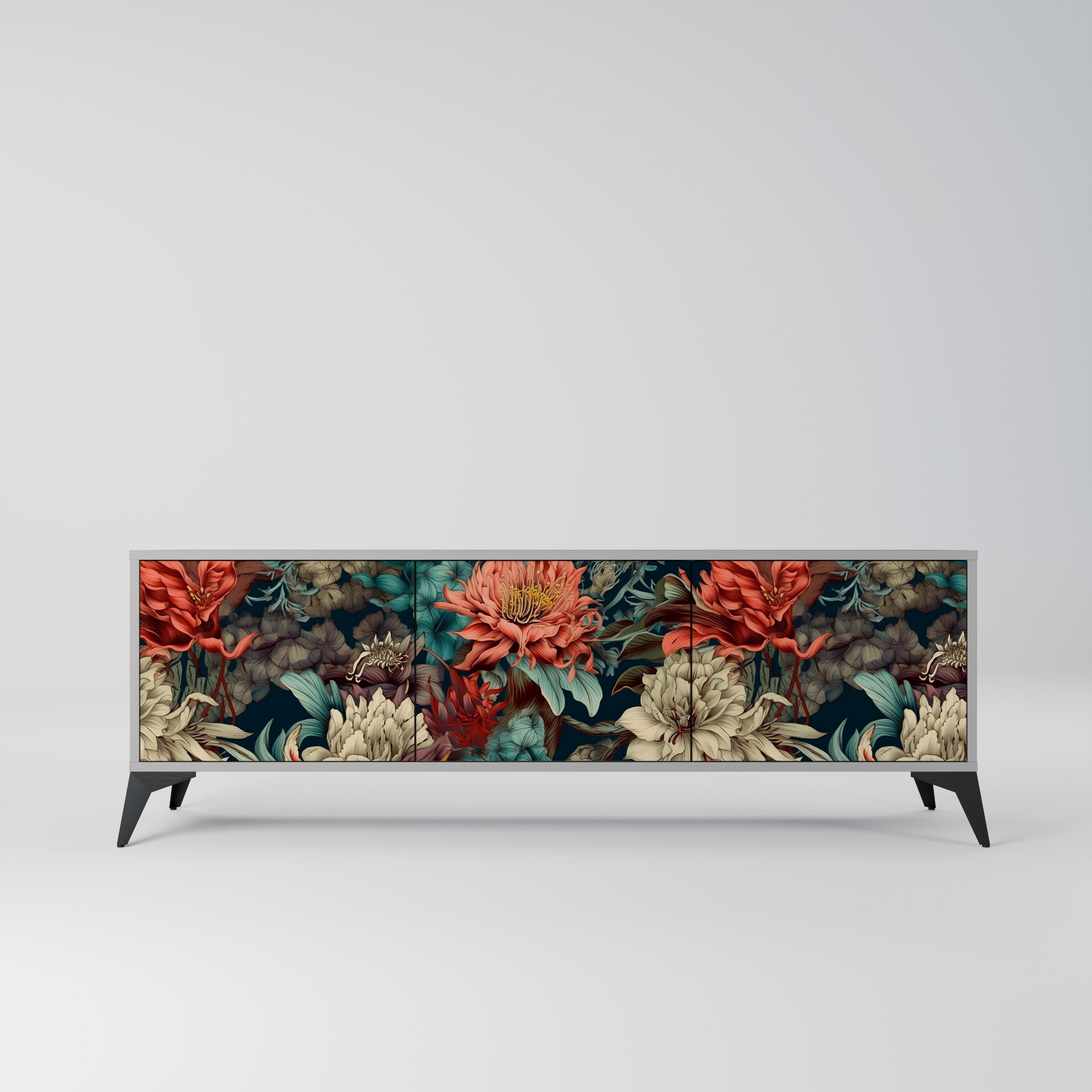 SPROUTING GRACE Móvel de TV com 3 Portas em Acabamento Cinzento