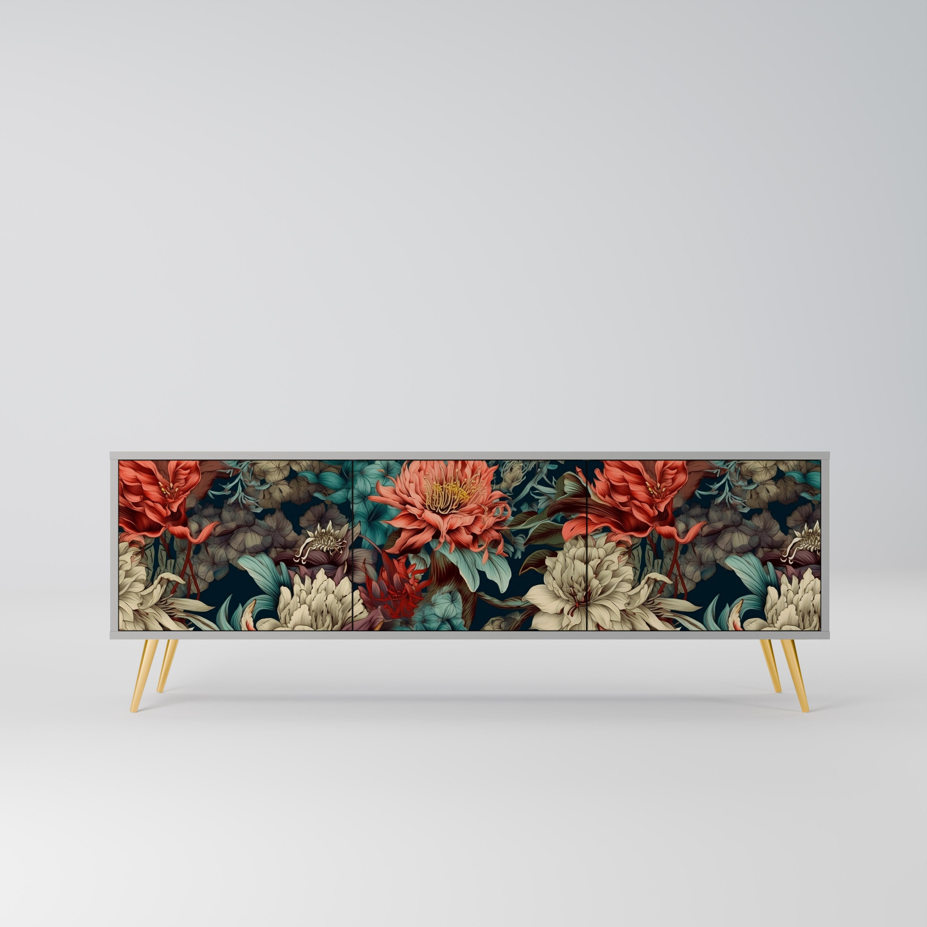 SPROUTING GRACE Móvel de TV com 3 Portas em Acabamento Cinzento