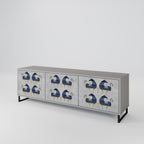 MAJESTIC STEED Móvel de TV com 3 Portas em Acabamento Cinzento