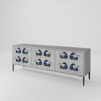 MAJESTIC STEED Móvel de TV com 3 Portas em Acabamento Cinzento