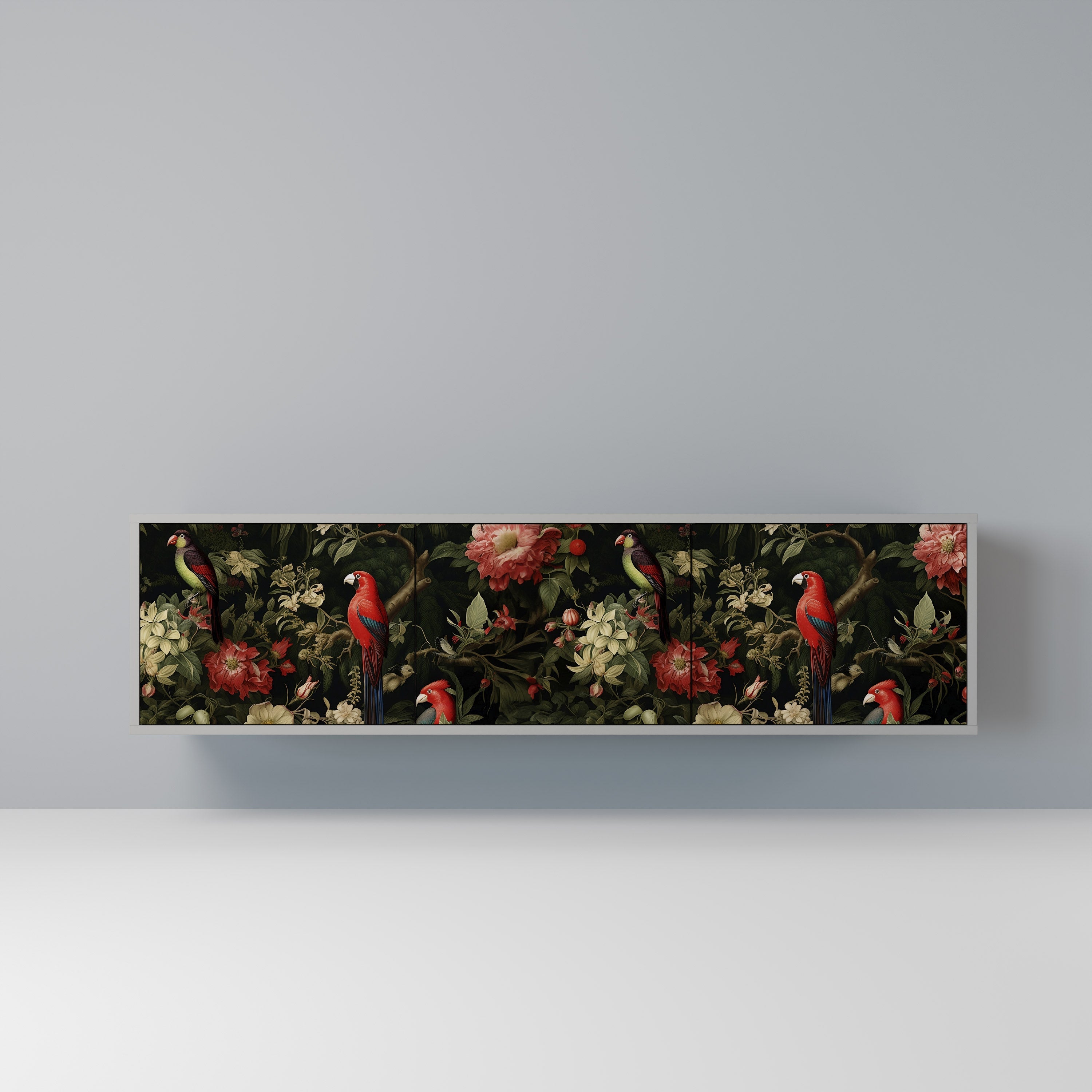 AVIAN GREENERY Móvel de TV com 3 Portas em Acabamento Cinzento