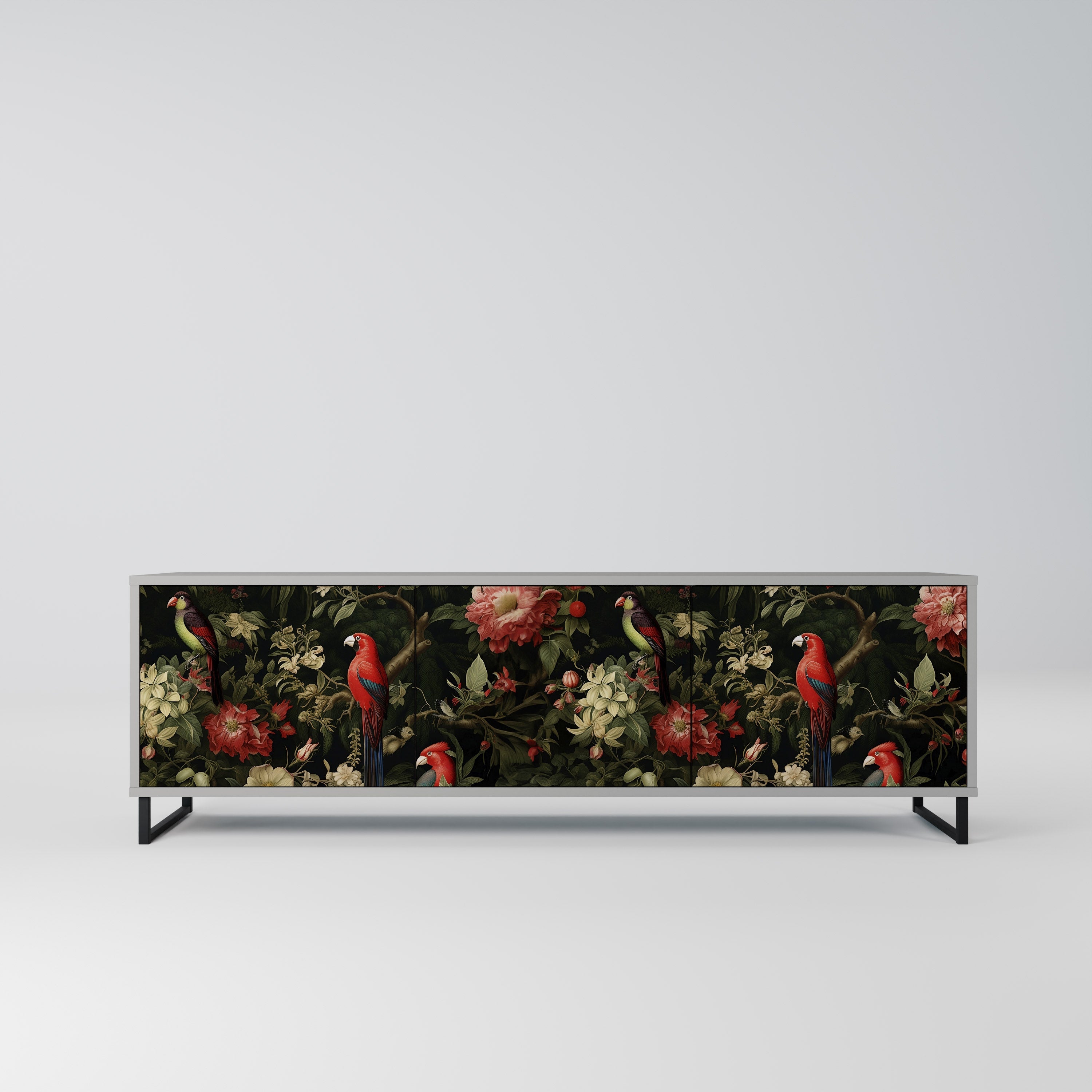 AVIAN GREENERY Móvel de TV com 3 Portas em Acabamento Cinzento