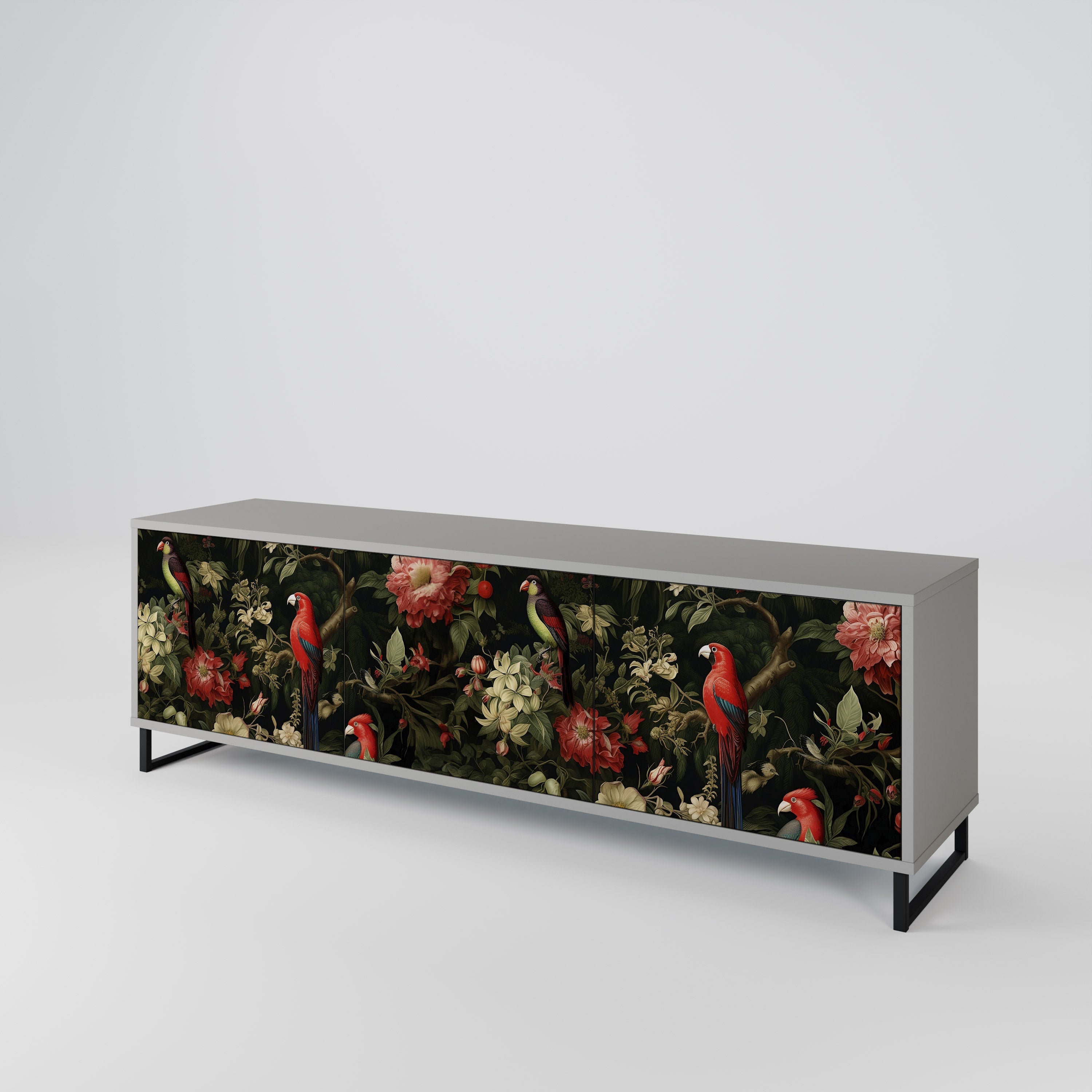 AVIAN GREENERY Móvel de TV com 3 Portas em Acabamento Cinzento