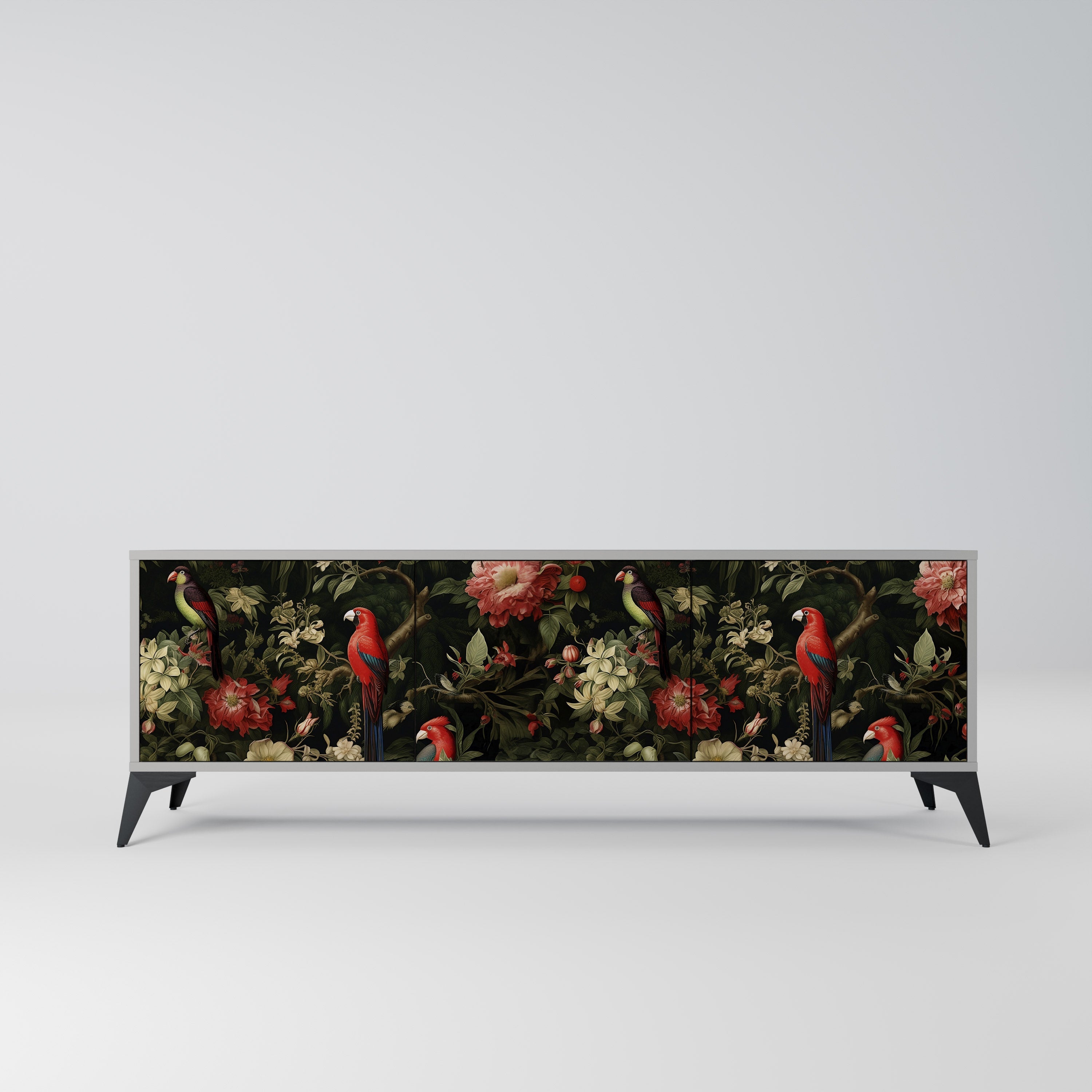 AVIAN GREENERY Móvel de TV com 3 Portas em Acabamento Cinzento