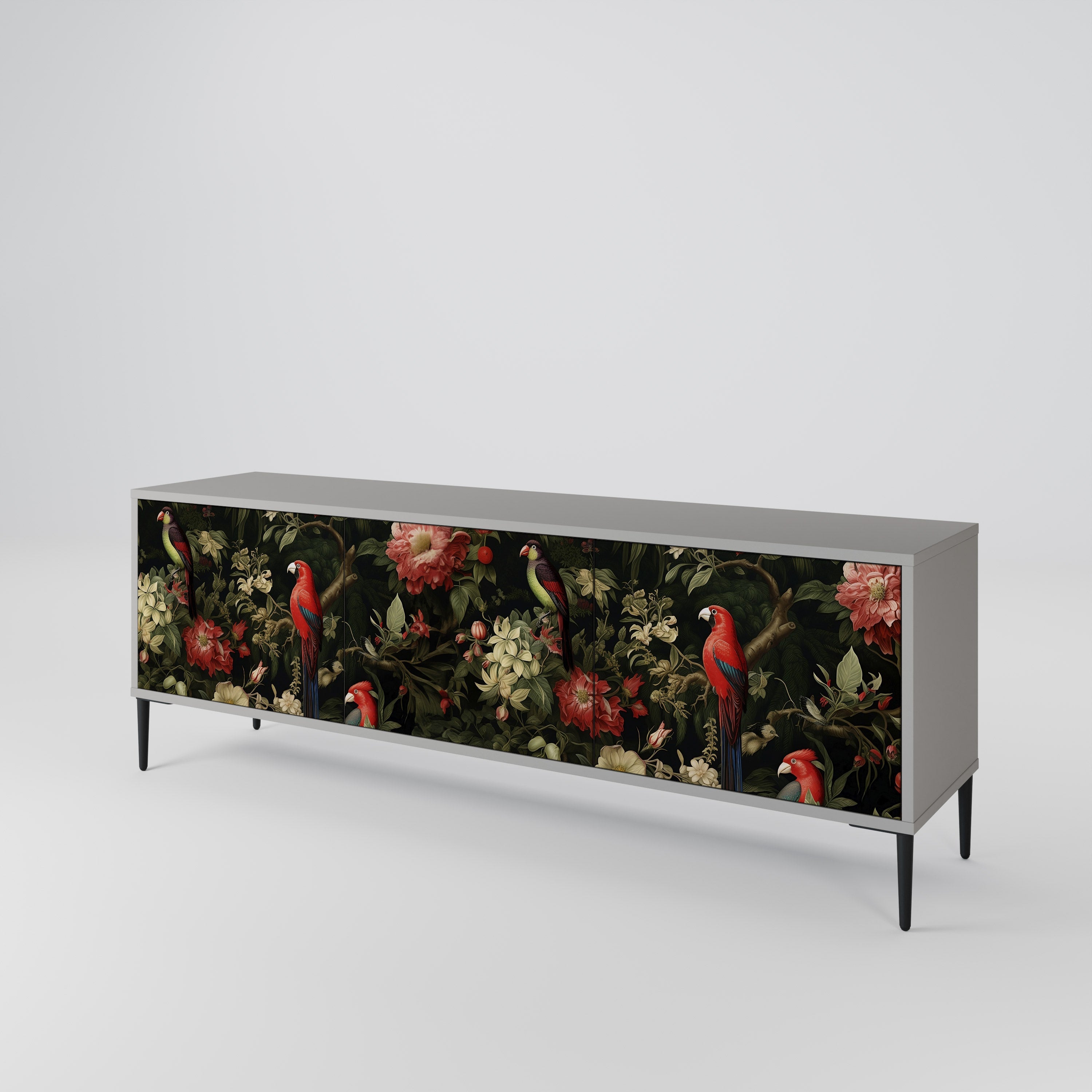 AVIAN GREENERY Móvel de TV com 3 Portas em Acabamento Cinzento