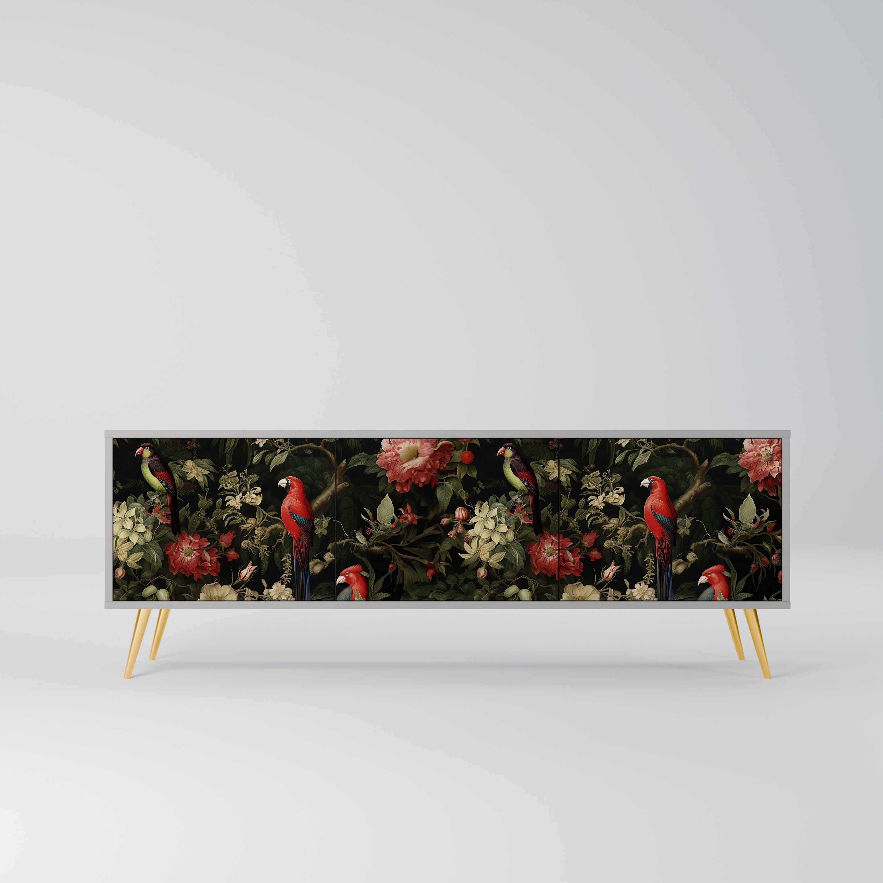 AVIAN GREENERY Móvel de TV com 3 Portas em Acabamento Cinzento