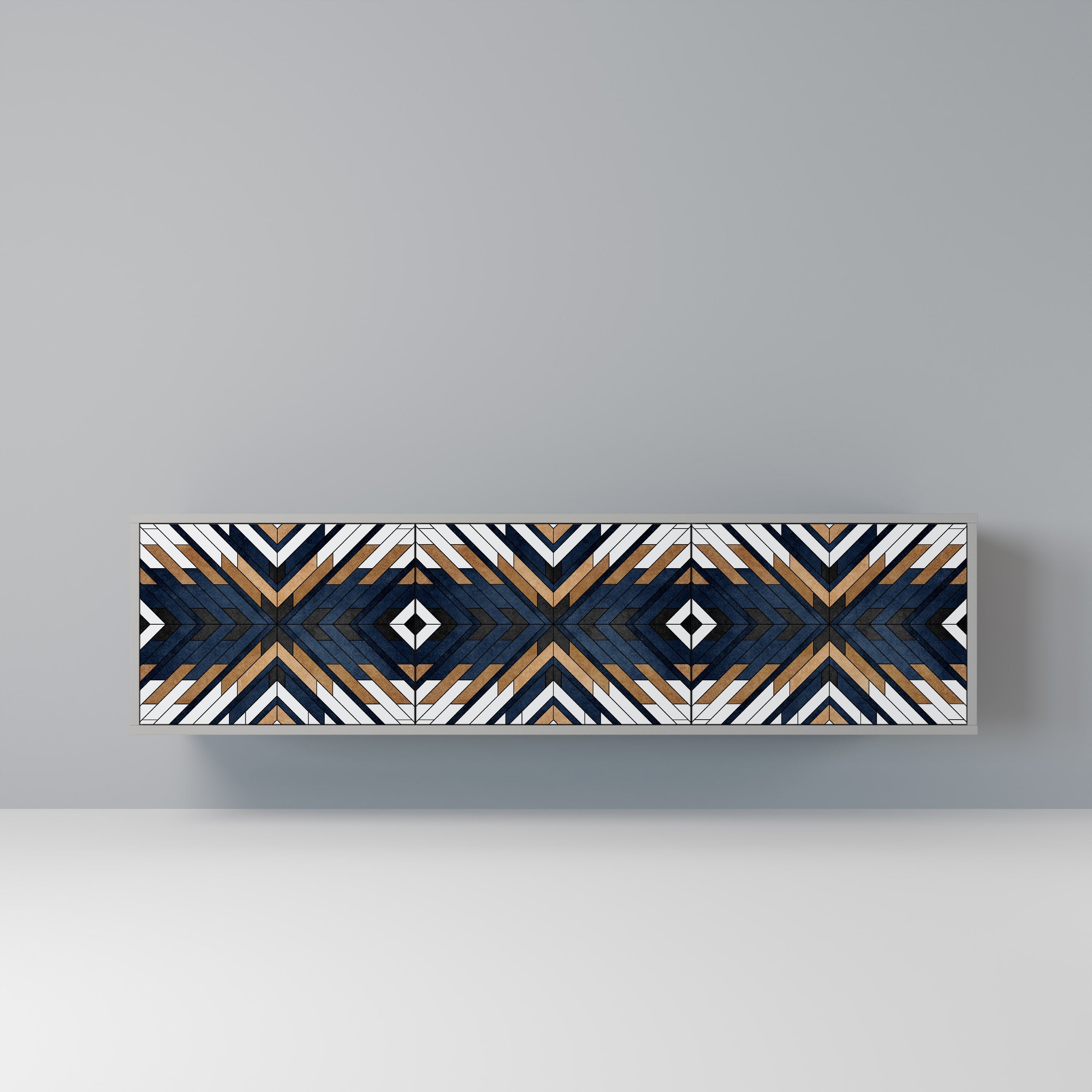 ARTFUL GEOMETRY Móvel de TV com 3 Portas em Acabamento Cinzento