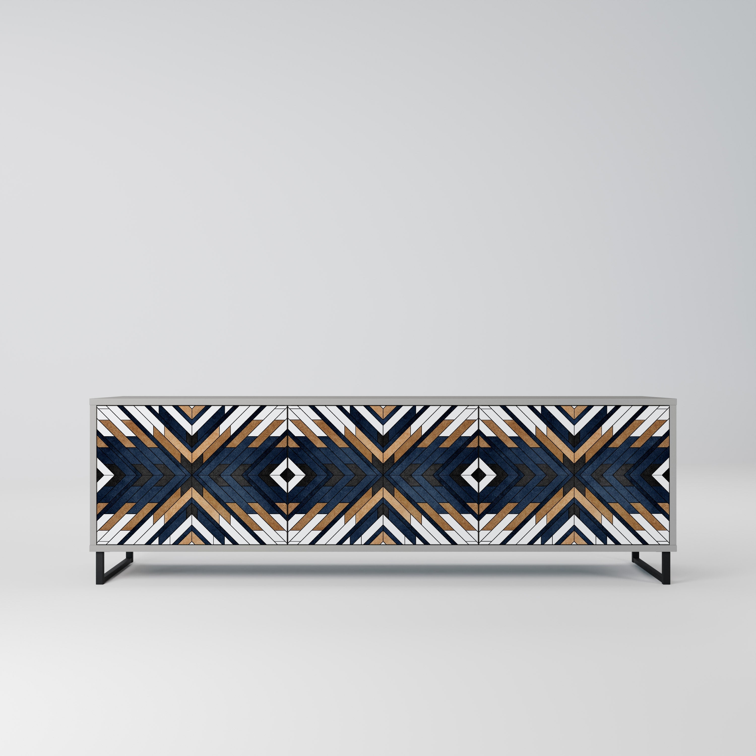 ARTFUL GEOMETRY Móvel de TV com 3 Portas em Acabamento Cinzento