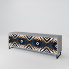 ARTFUL GEOMETRY 3-Door TV Stand in Grey Finish