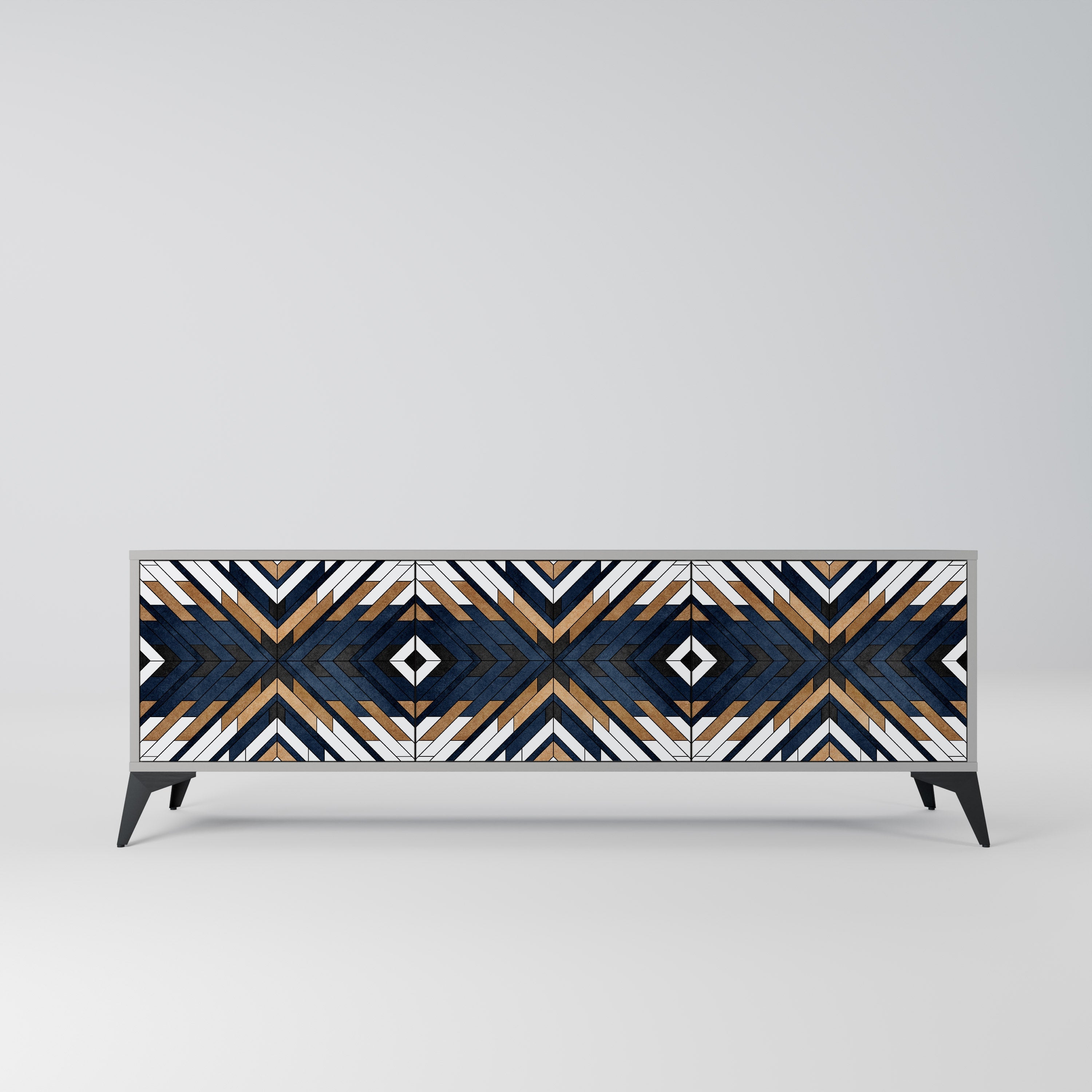 ARTFUL GEOMETRY Móvel de TV com 3 Portas em Acabamento Cinzento