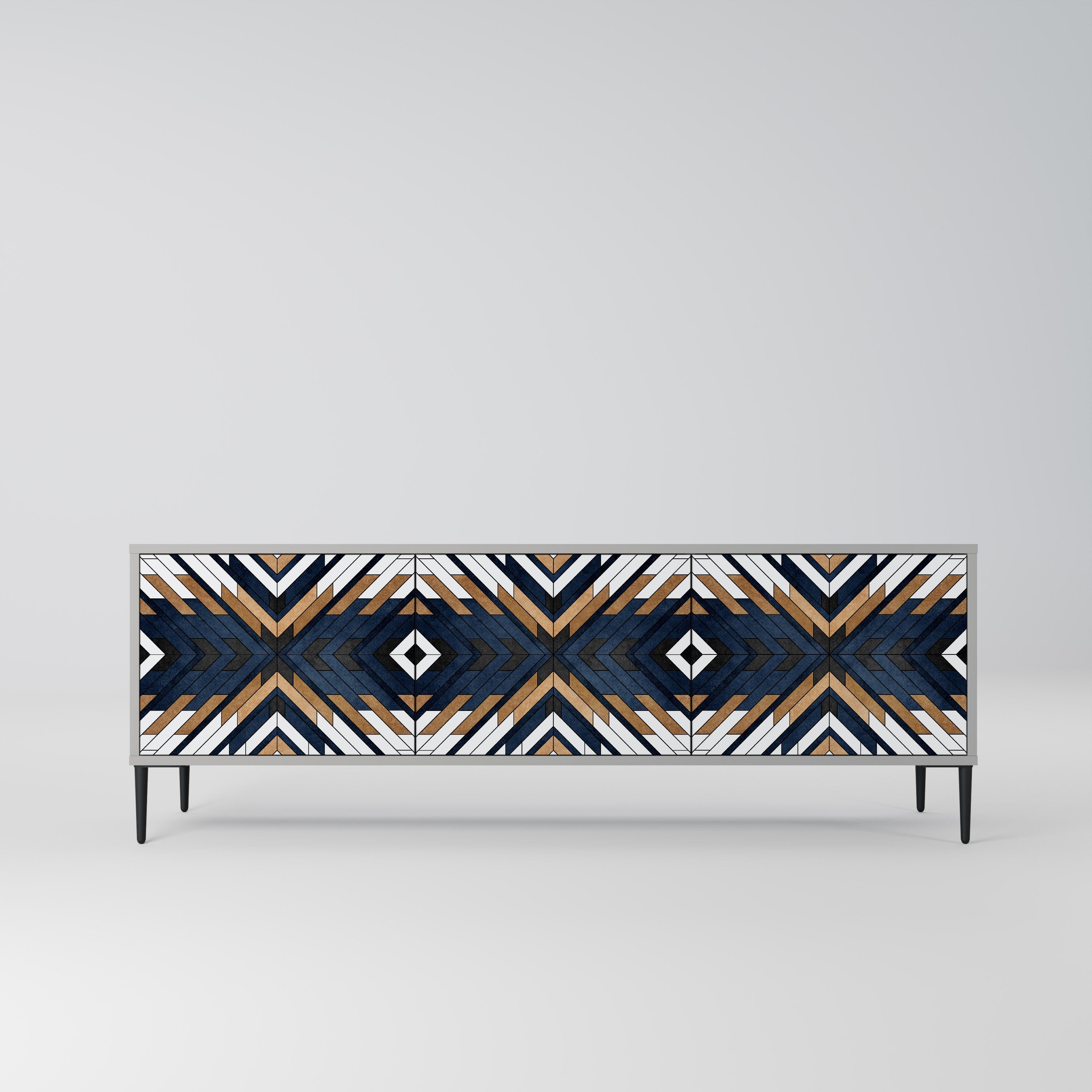 ARTFUL GEOMETRY Móvel de TV com 3 Portas em Acabamento Cinzento