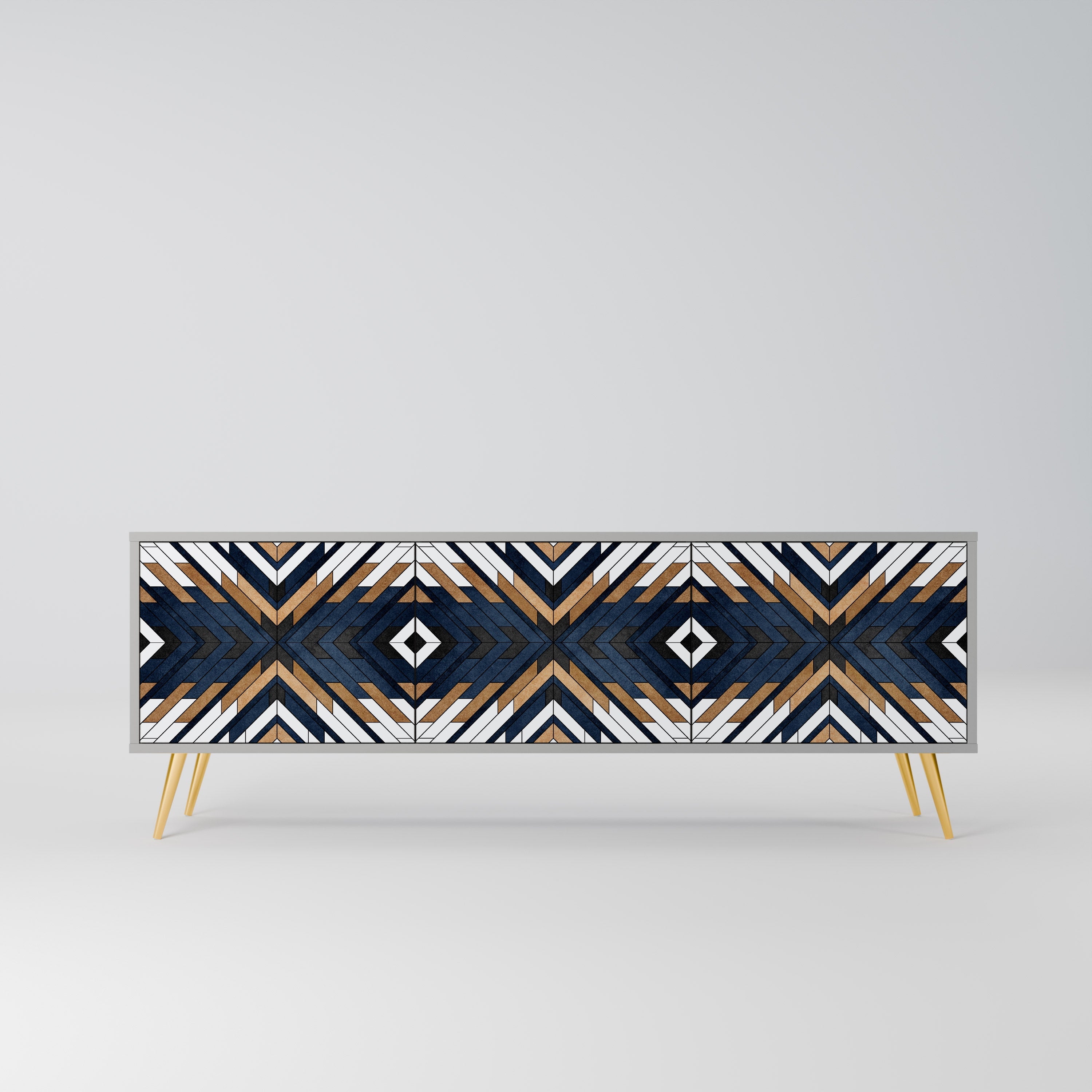 ARTFUL GEOMETRY Móvel de TV com 3 Portas em Acabamento Cinzento