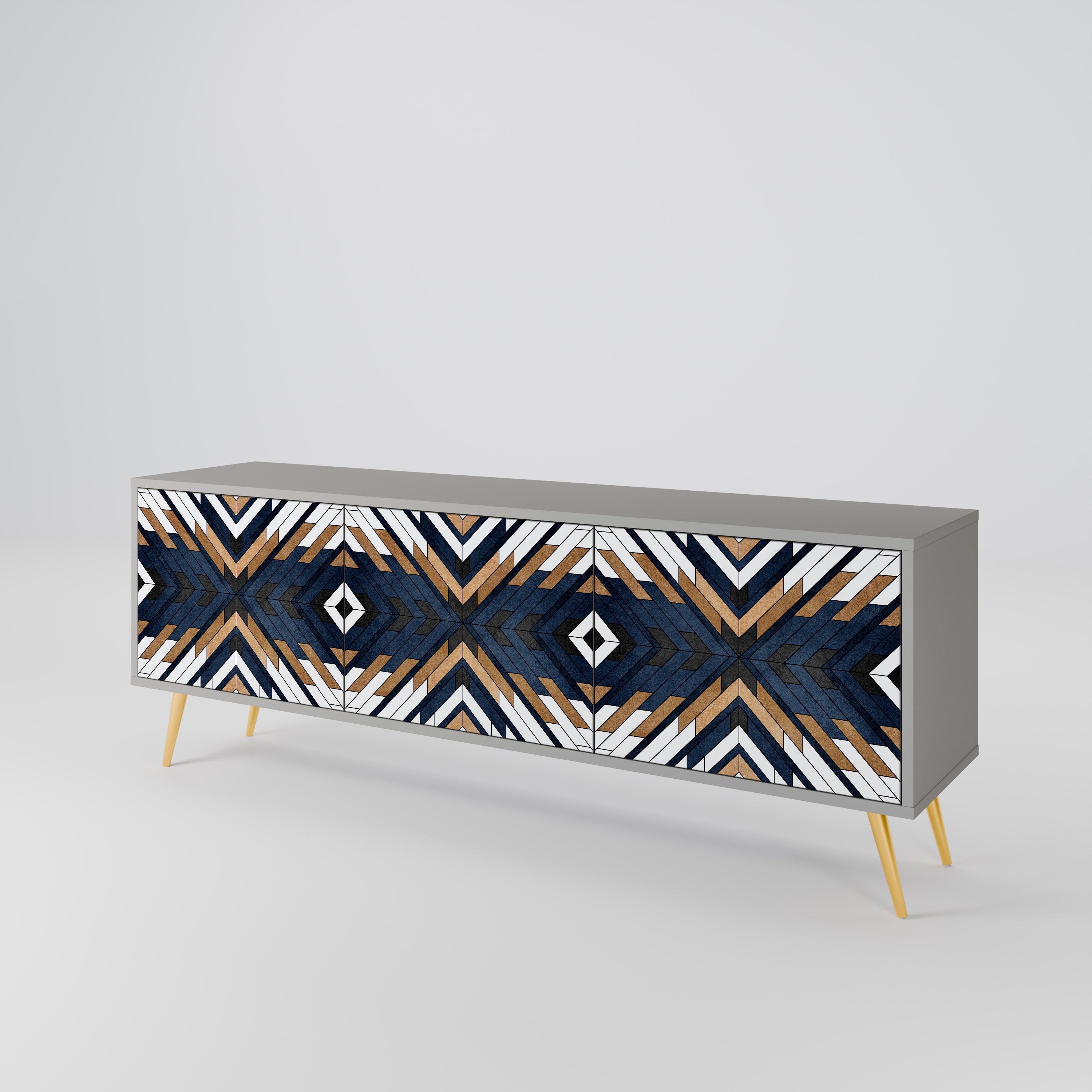 ARTFUL GEOMETRY 3-Door TV Cabinet