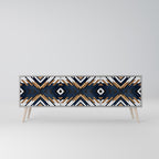 ARTFUL GEOMETRY 3-Door TV Stand in Grey Finish