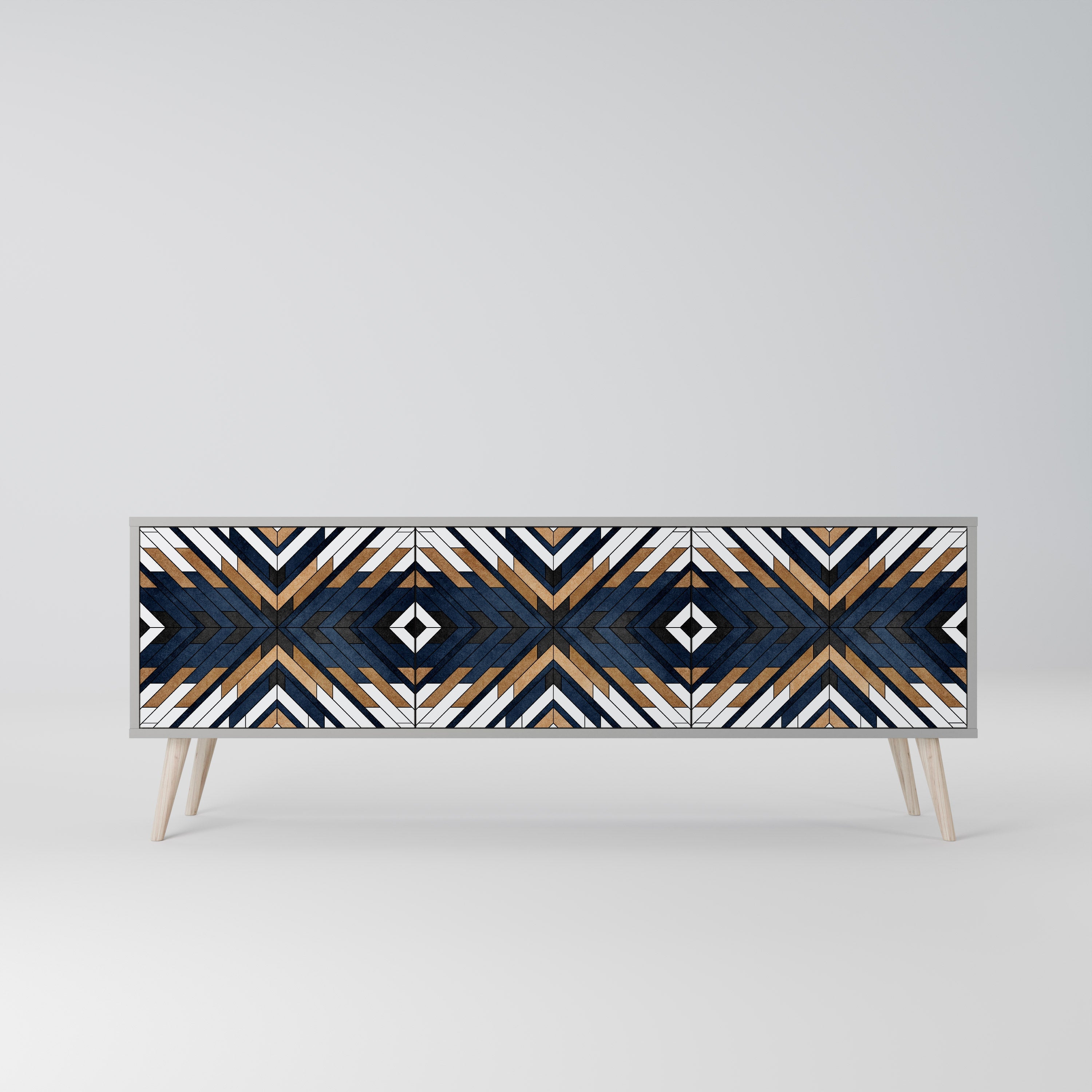 ARTFUL GEOMETRY Móvel de TV com 3 Portas em Acabamento Cinzento