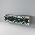 ARTISTIC GEOMETRY Móvel de TV com 3 Portas em Acabamento Cinzento