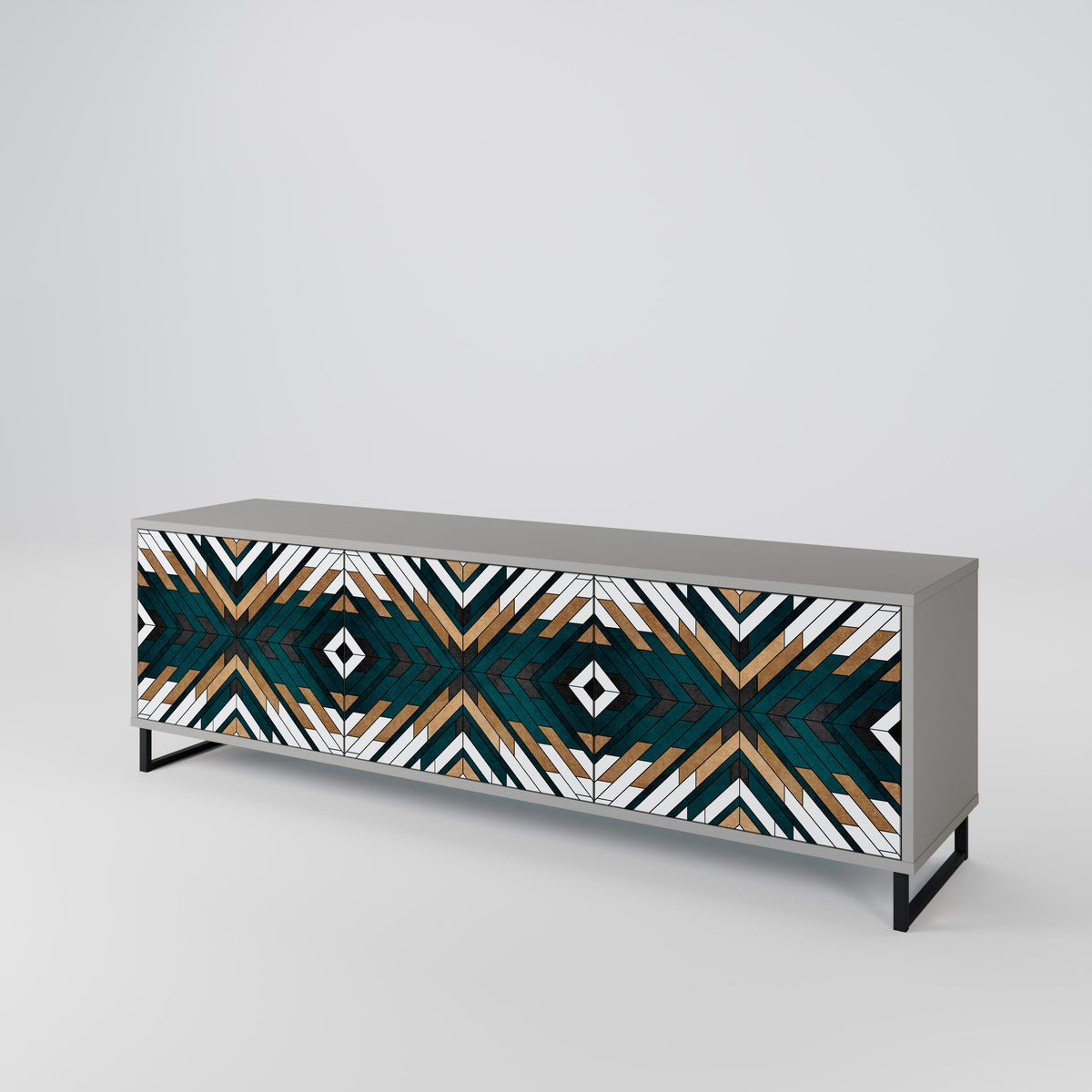 ARTISTIC GEOMETRY 3-Door TV Cabinet