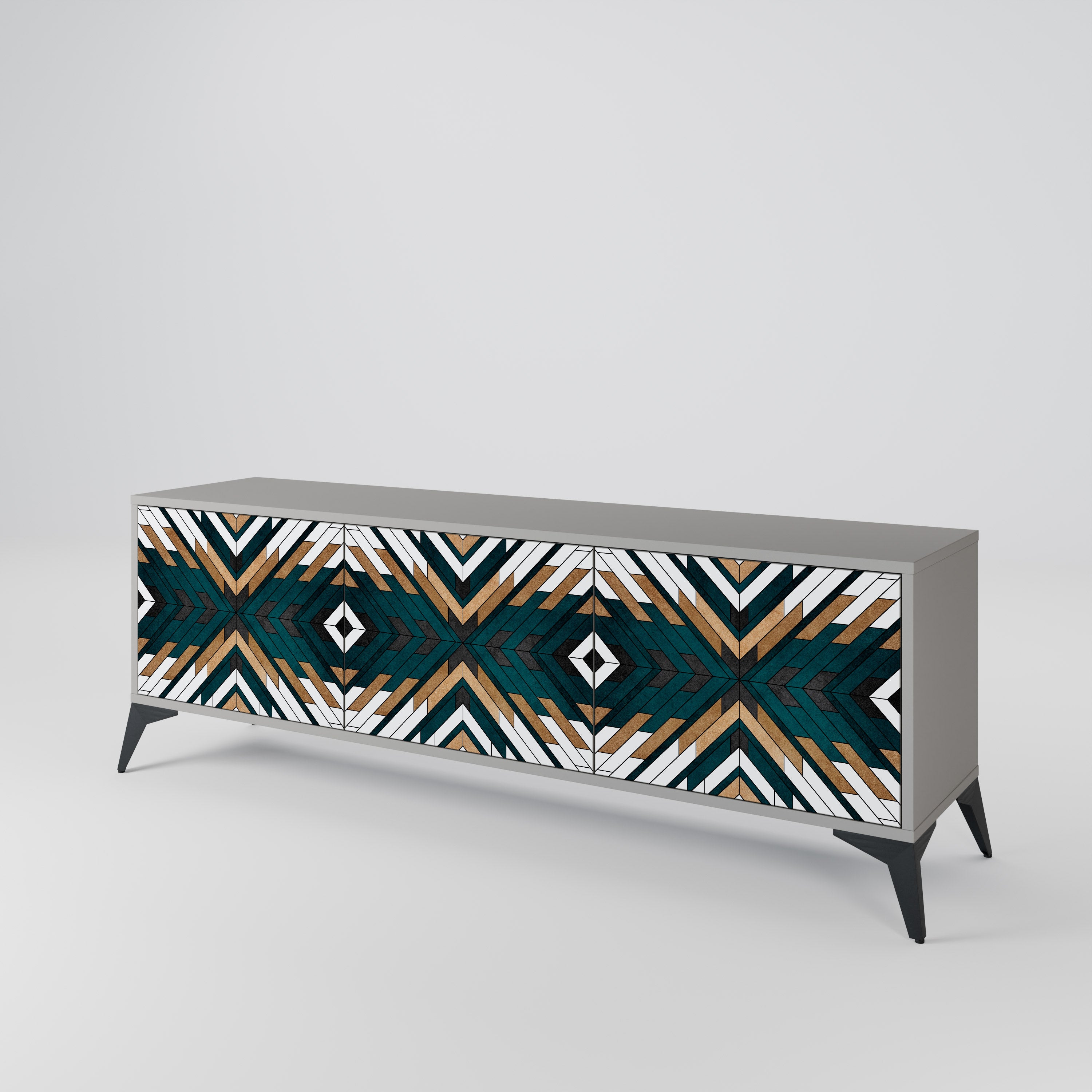 ARTISTIC GEOMETRY 3-Door TV Cabinet