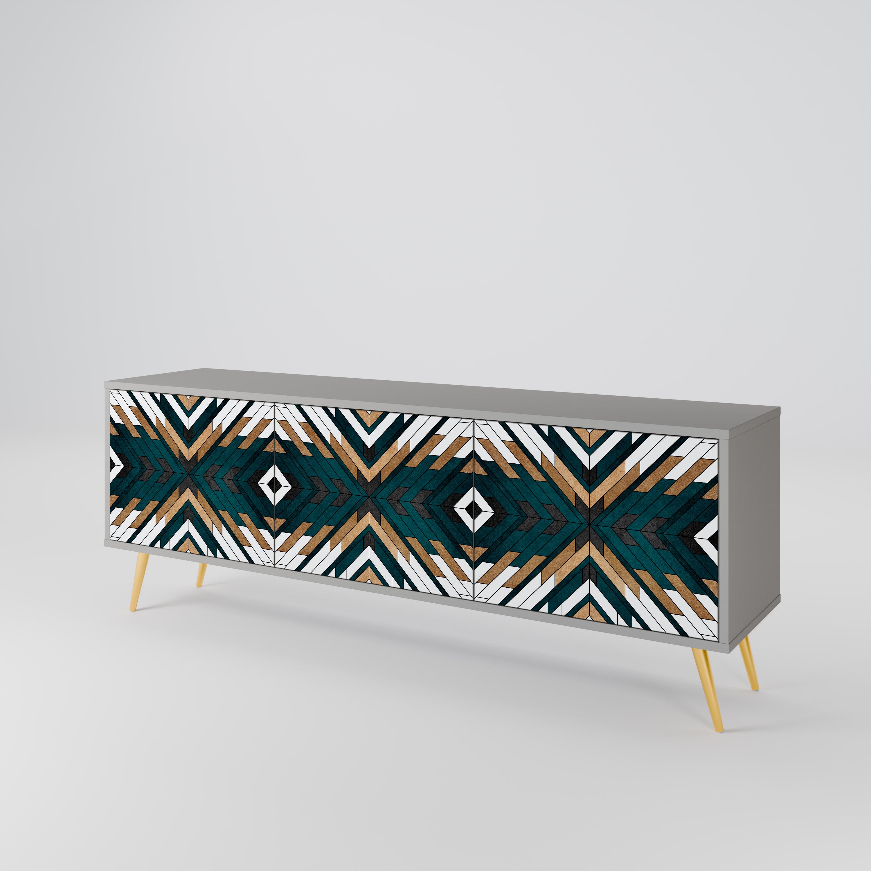 ARTISTIC GEOMETRY 3-Door TV Cabinet