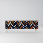 VIBRANT PATCHWORK Móvel de TV com 3 Portas em Acabamento Cinzento