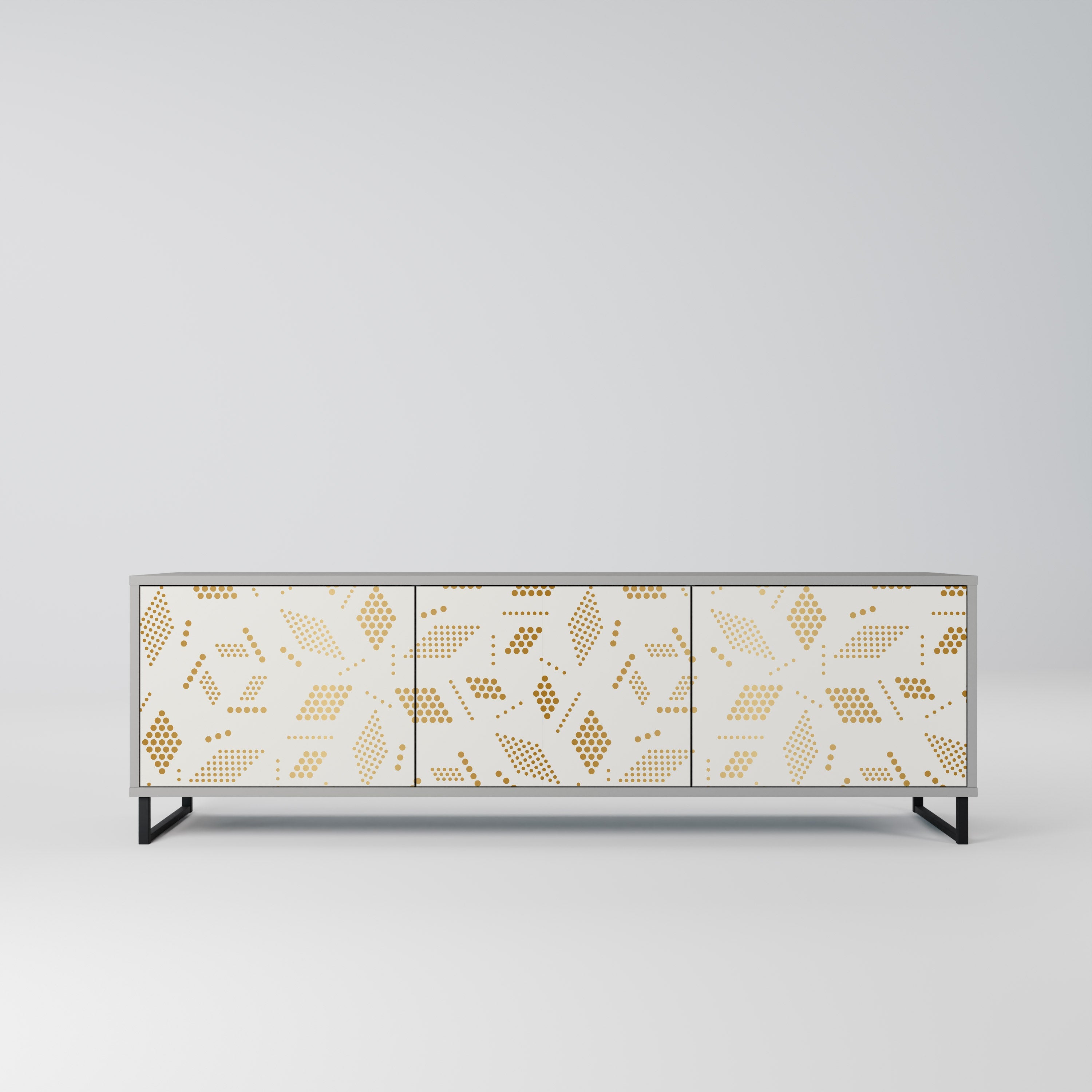 SPOTTED DAZE Móvel de TV com 3 Portas em Acabamento Cinzento