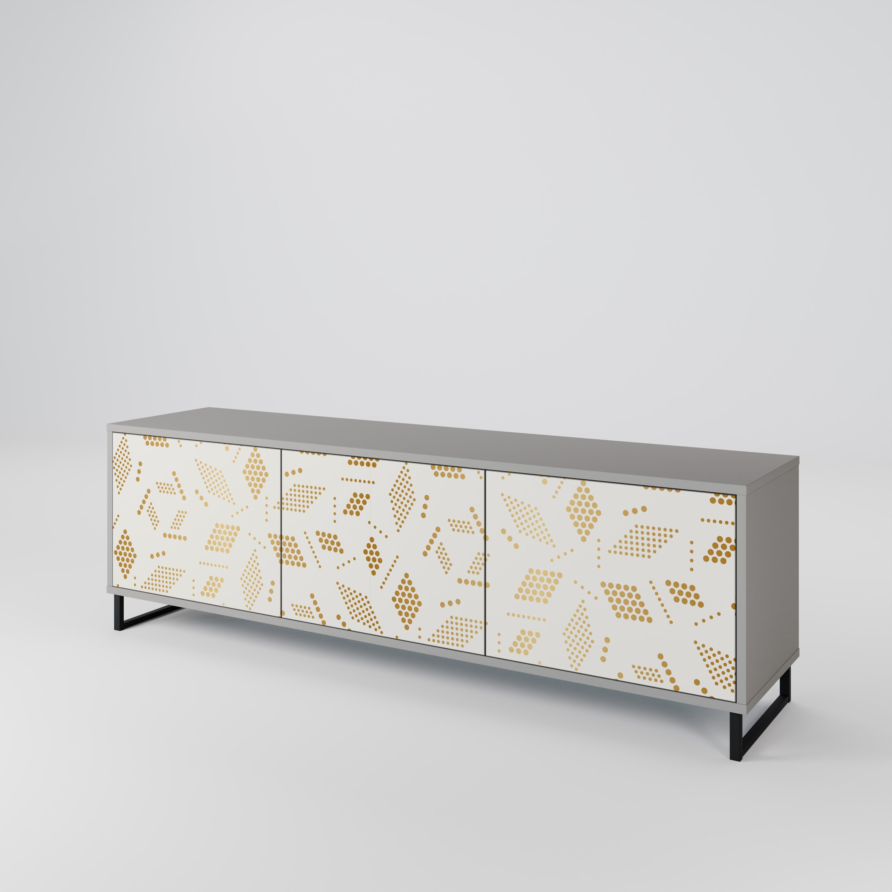 SPOTTED DAZE Móvel de TV com 3 Portas em Acabamento Cinzento