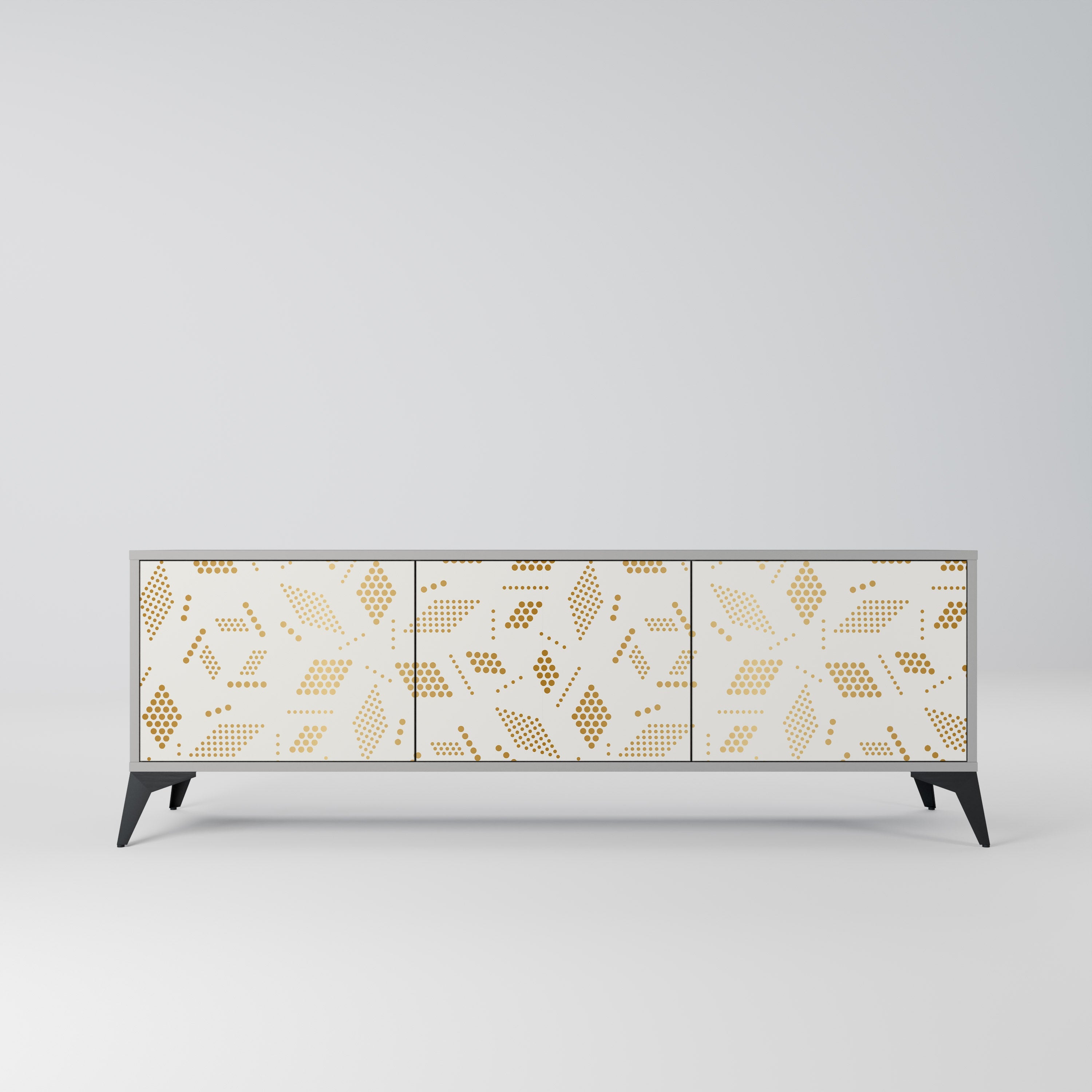 SPOTTED DAZE Móvel de TV com 3 Portas em Acabamento Cinzento