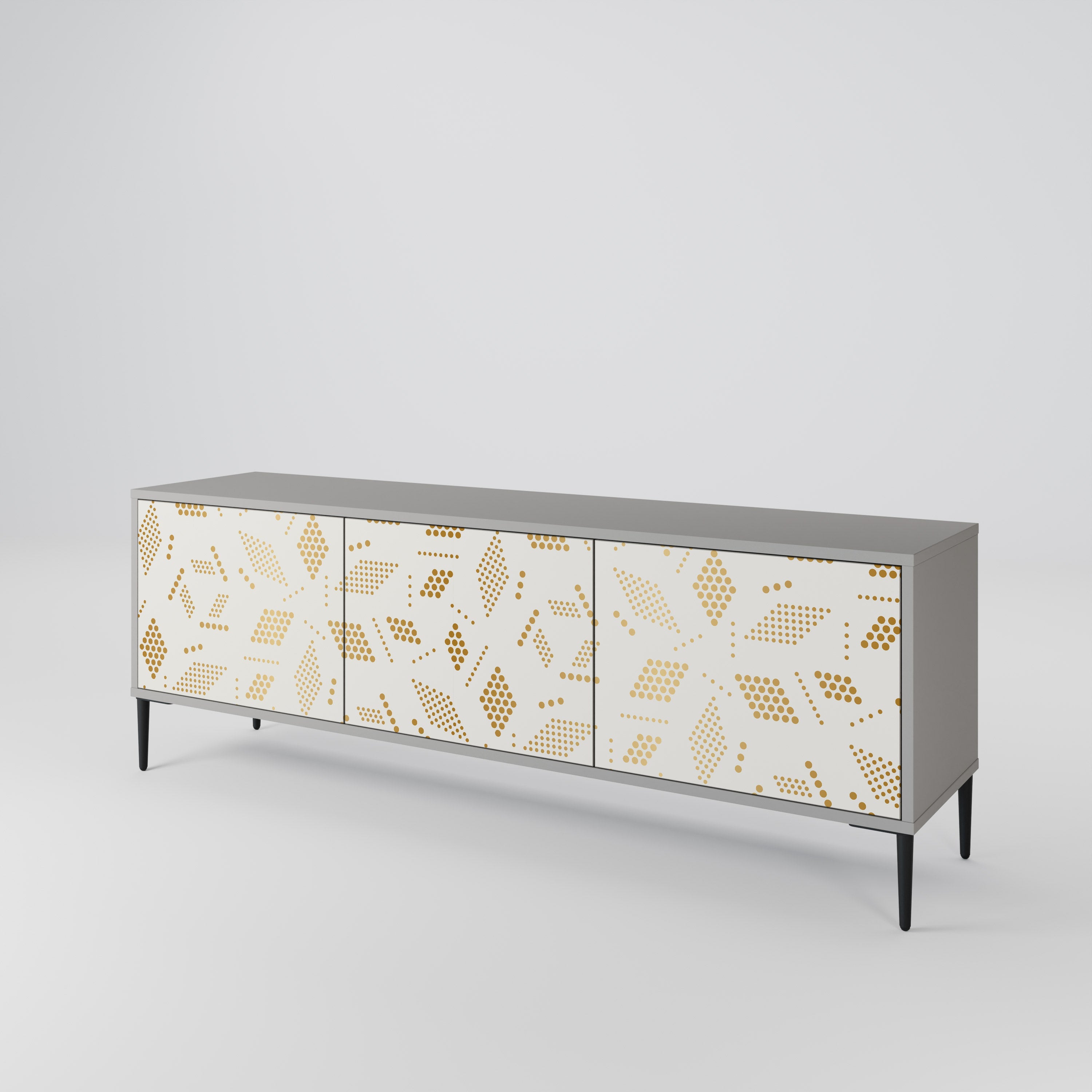 SPOTTED DAZE Móvel de TV com 3 Portas em Acabamento Cinzento