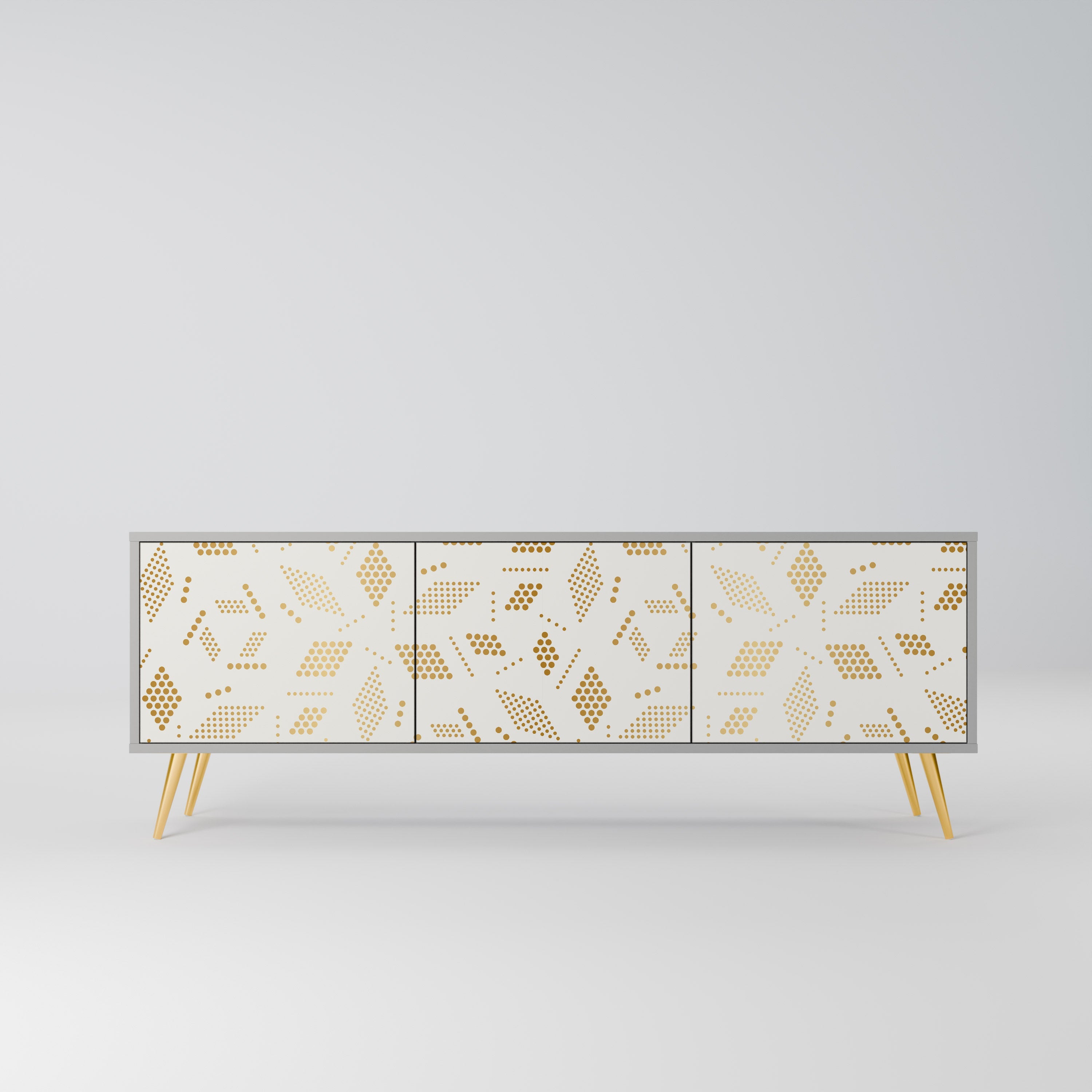 SPOTTED DAZE Móvel de TV com 3 Portas em Acabamento Cinzento