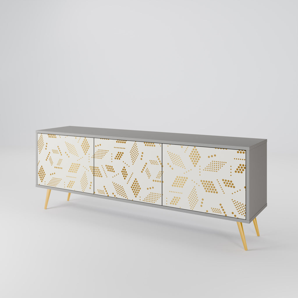 SPOTTED DAZE Móvel de TV com 3 Portas em Acabamento Cinzento