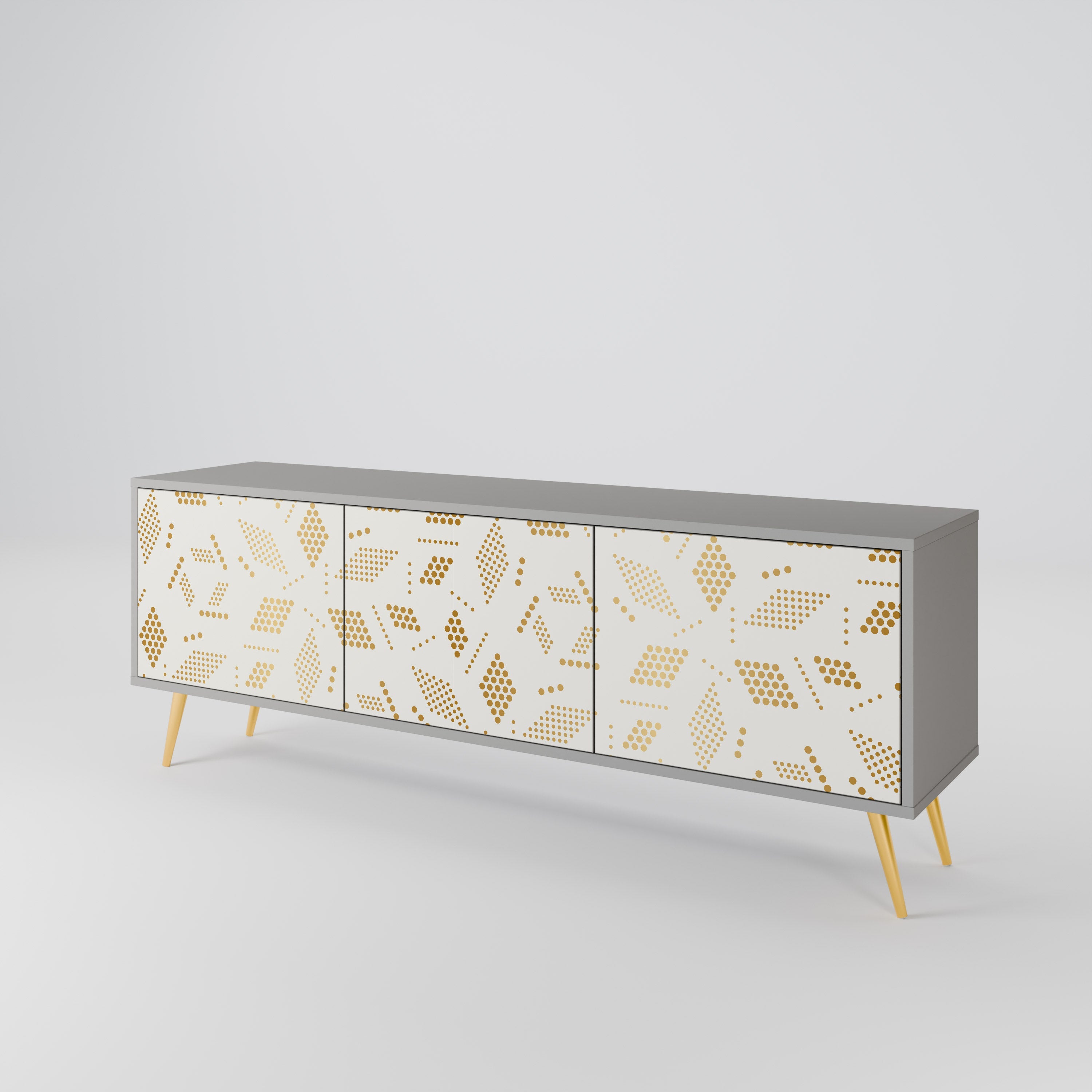 SPOTTED DAZE Móvel de TV com 3 Portas em Acabamento Cinzento