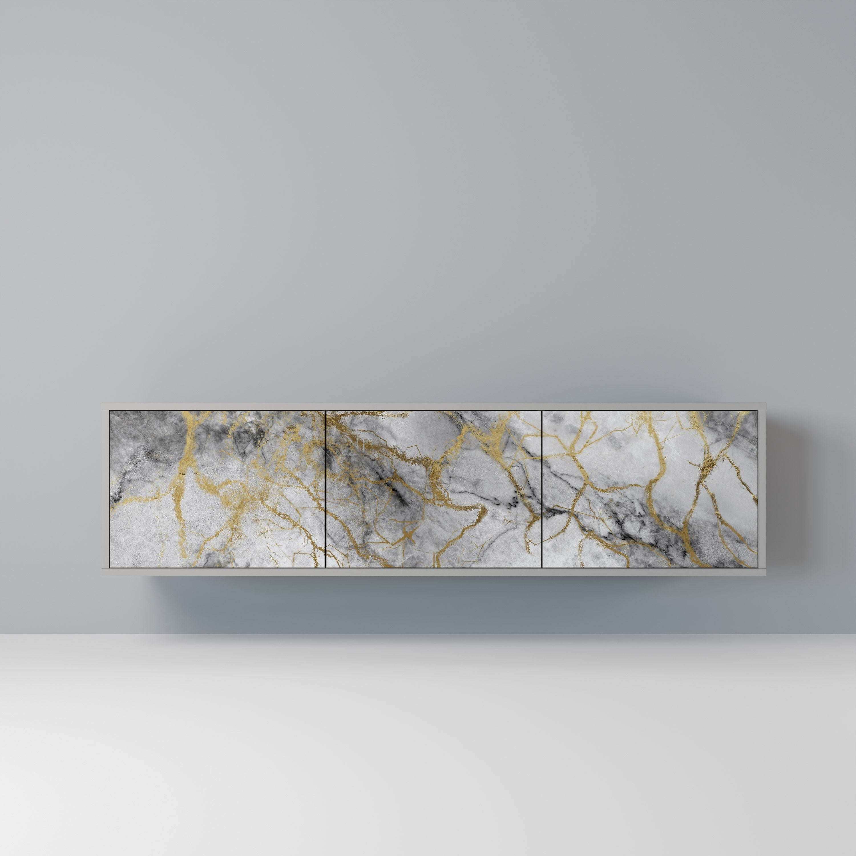 TIMELESS GLIDE Móvel de TV com 3 Portas em Acabamento Cinzento