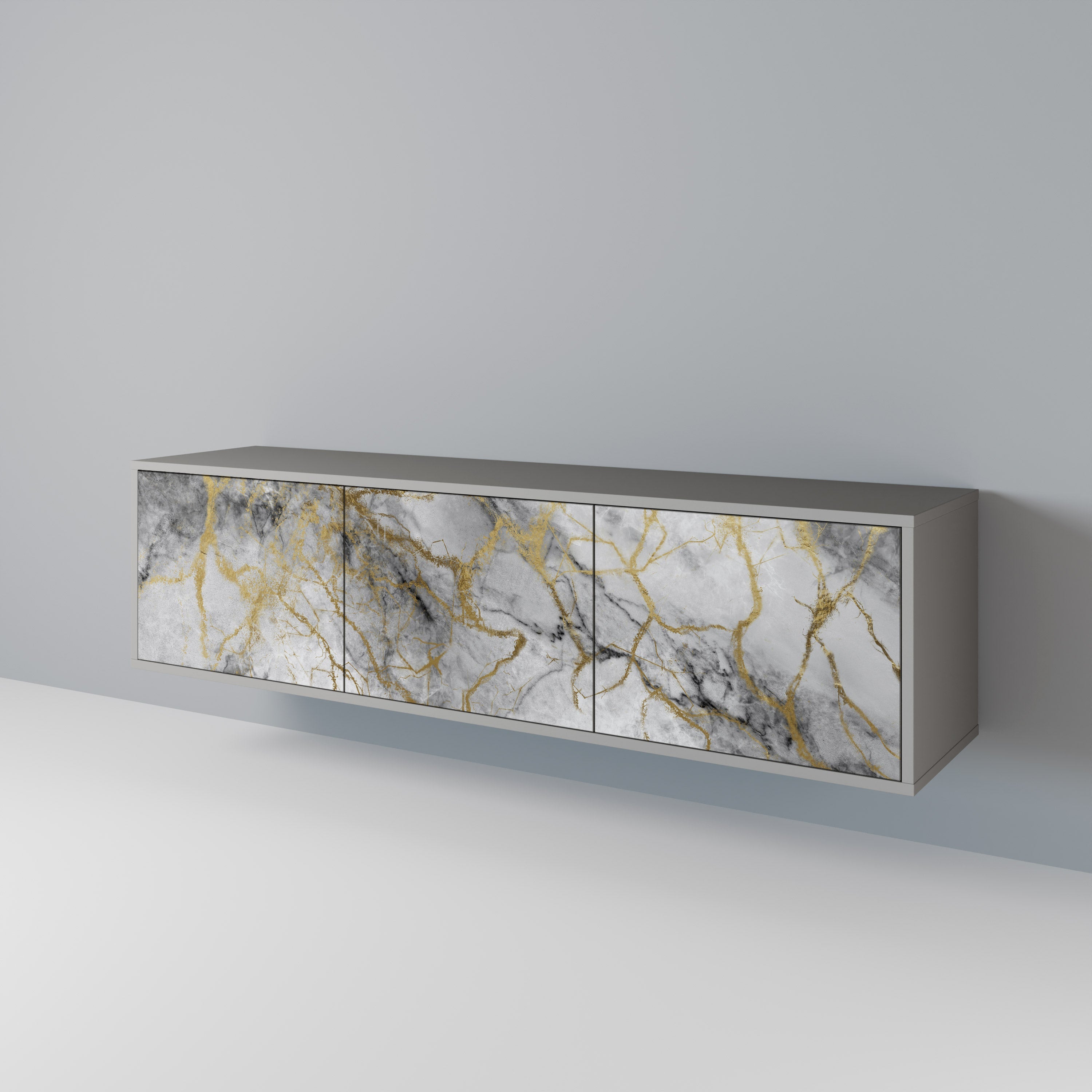 TIMELESS GLIDE Móvel de TV com 3 Portas em Acabamento Cinzento