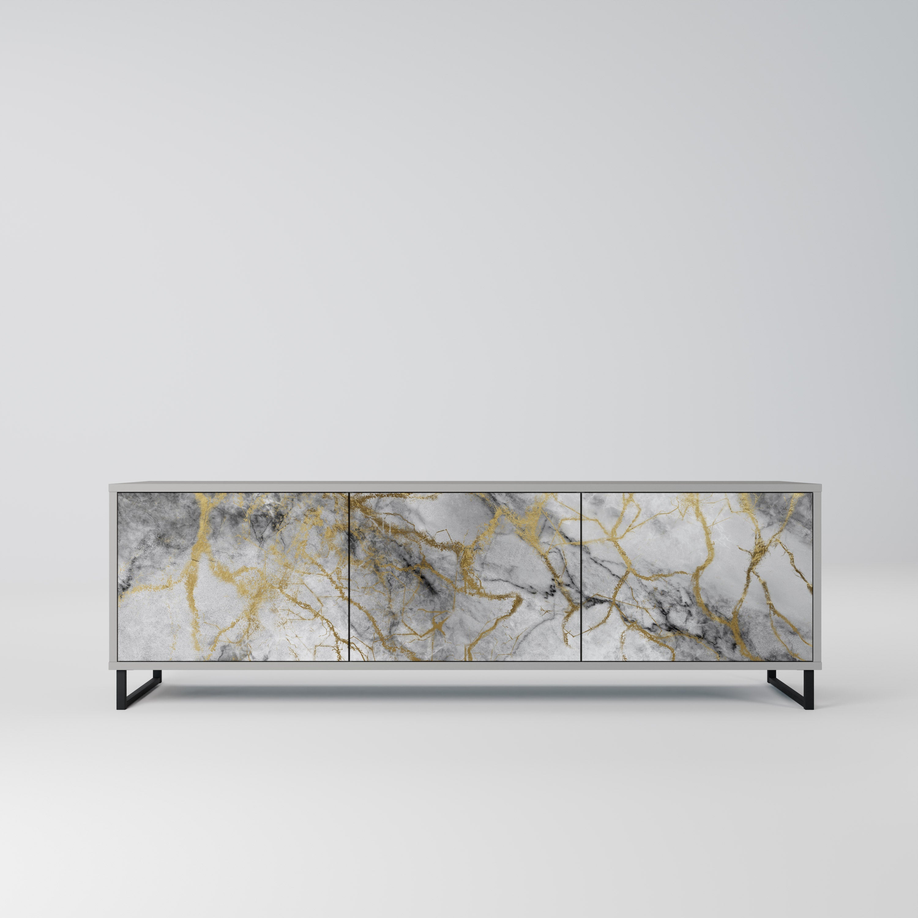 TIMELESS GLIDE Móvel de TV com 3 Portas em Acabamento Cinzento