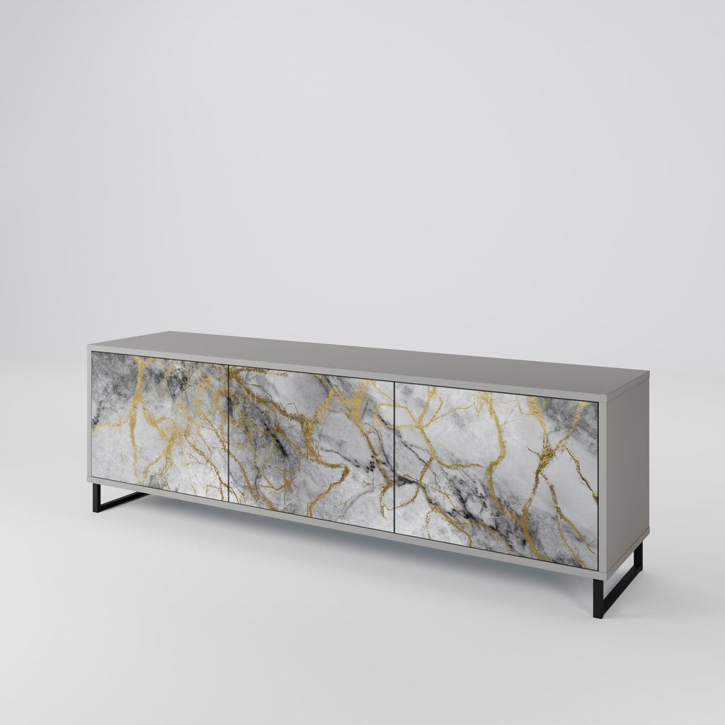 TIMELESS GLIDE Móvel de TV com 3 Portas em Acabamento Cinzento