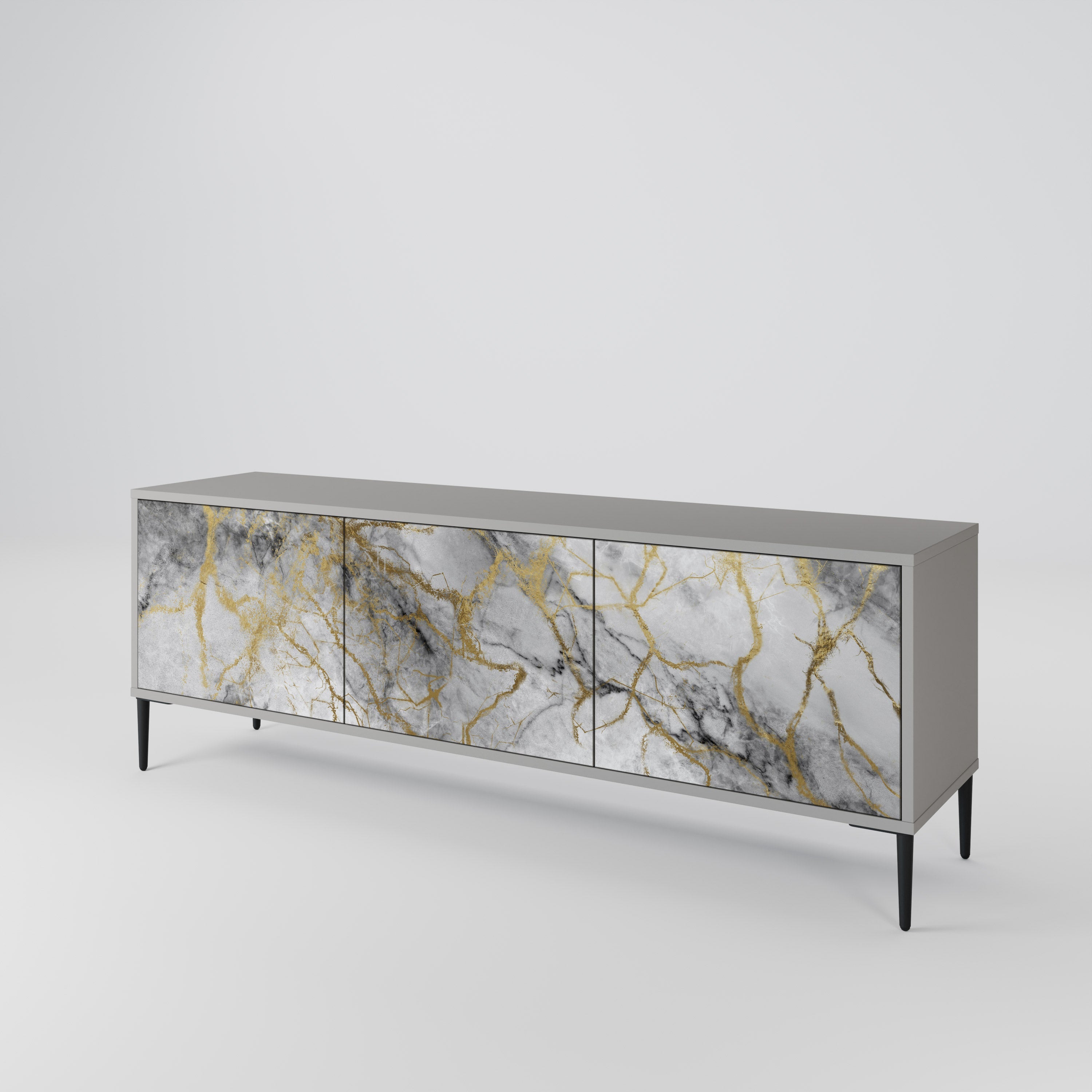 TIMELESS GLIDE Móvel de TV com 3 Portas em Acabamento Cinzento