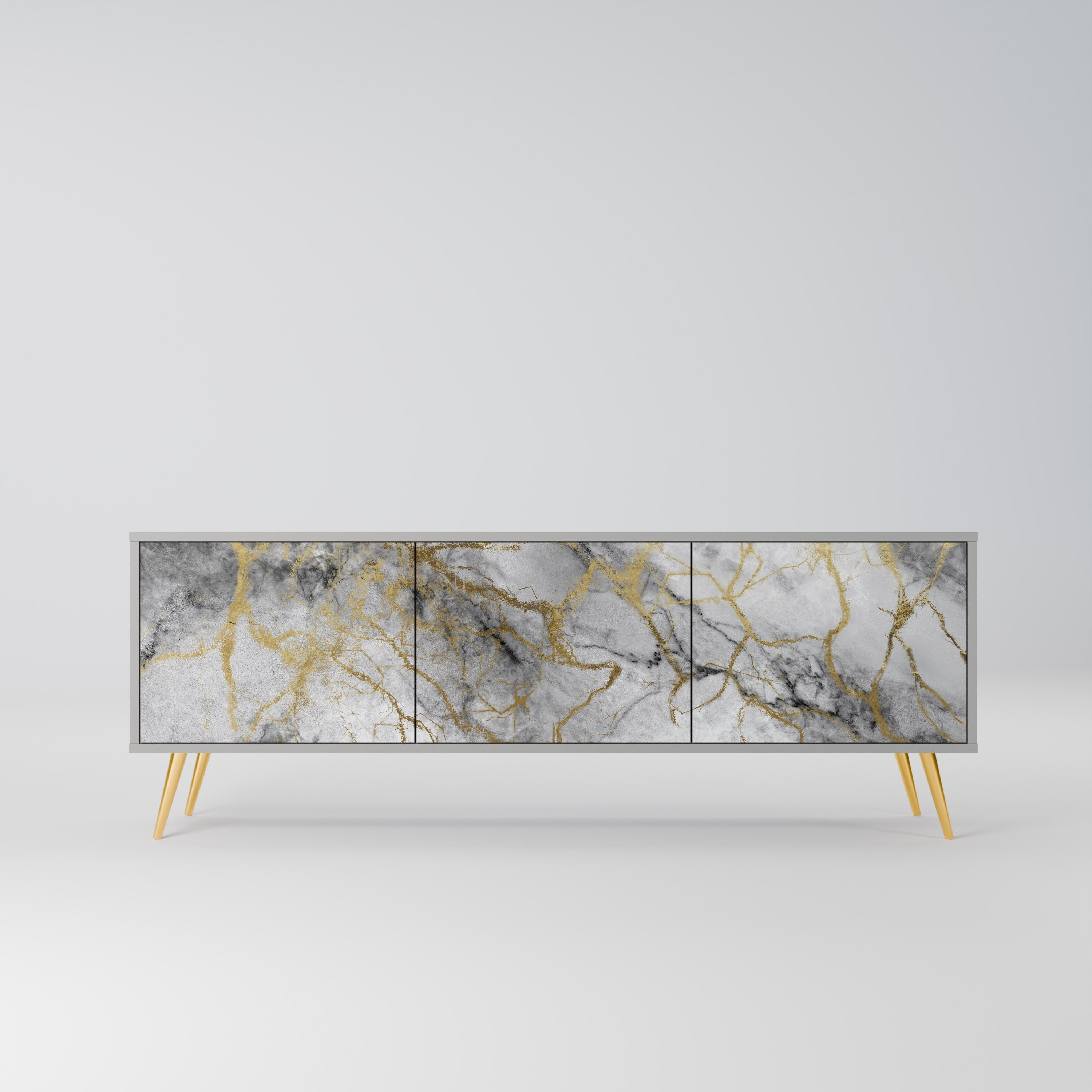 TIMELESS GLIDE Móvel de TV com 3 Portas em Acabamento Cinzento