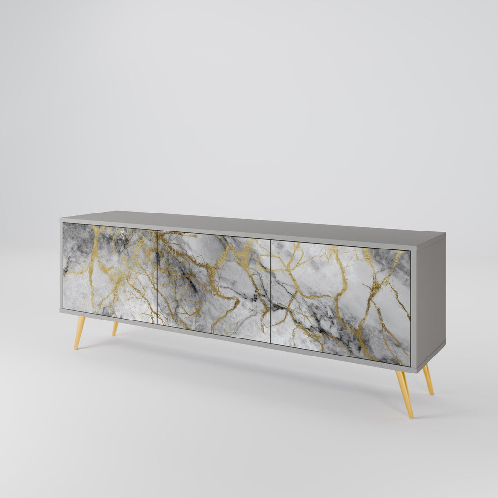 TIMELESS GLIDE Móvel de TV com 3 Portas em Acabamento Cinzento