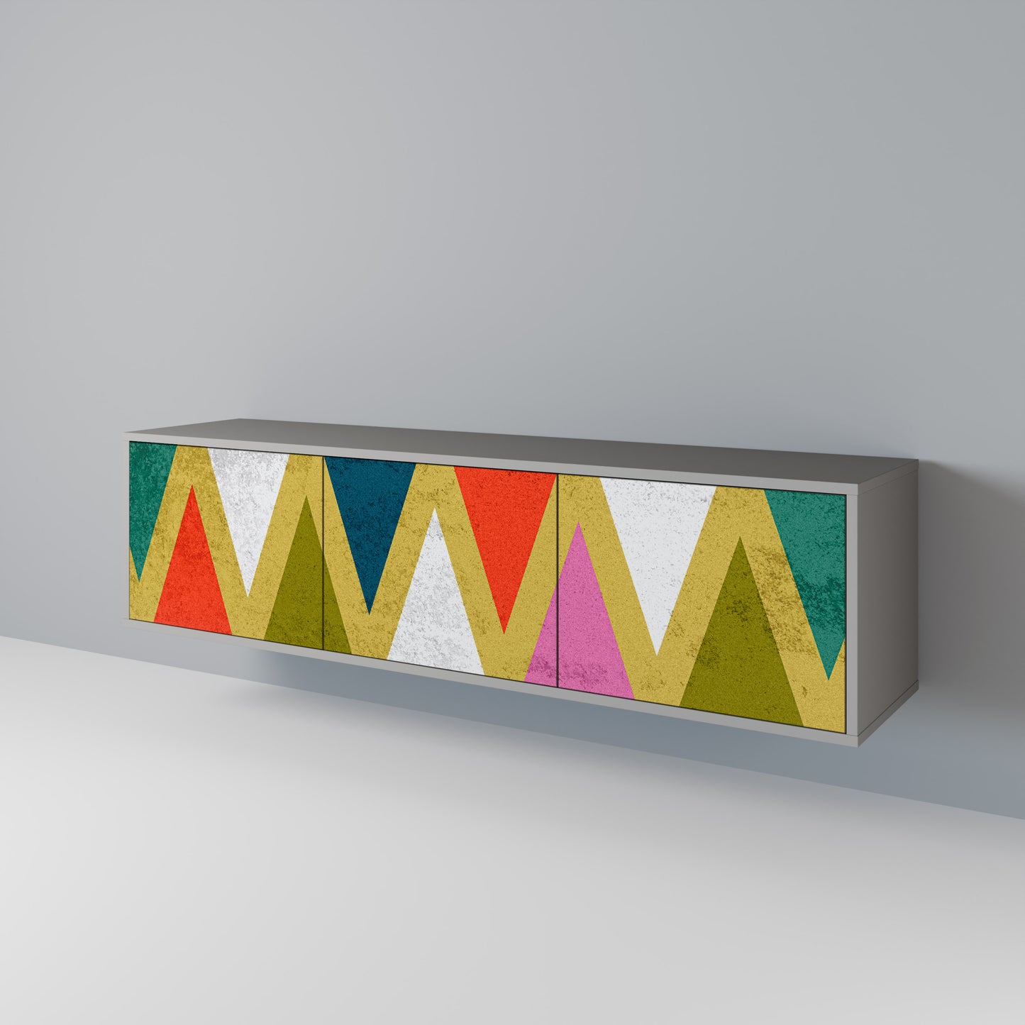 COLORFUL TRIANGLES Móvel de TV de 3 Portas