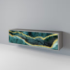 GOLDRUSH ODYSSEY 3-Door TV Stand in Grey Finish