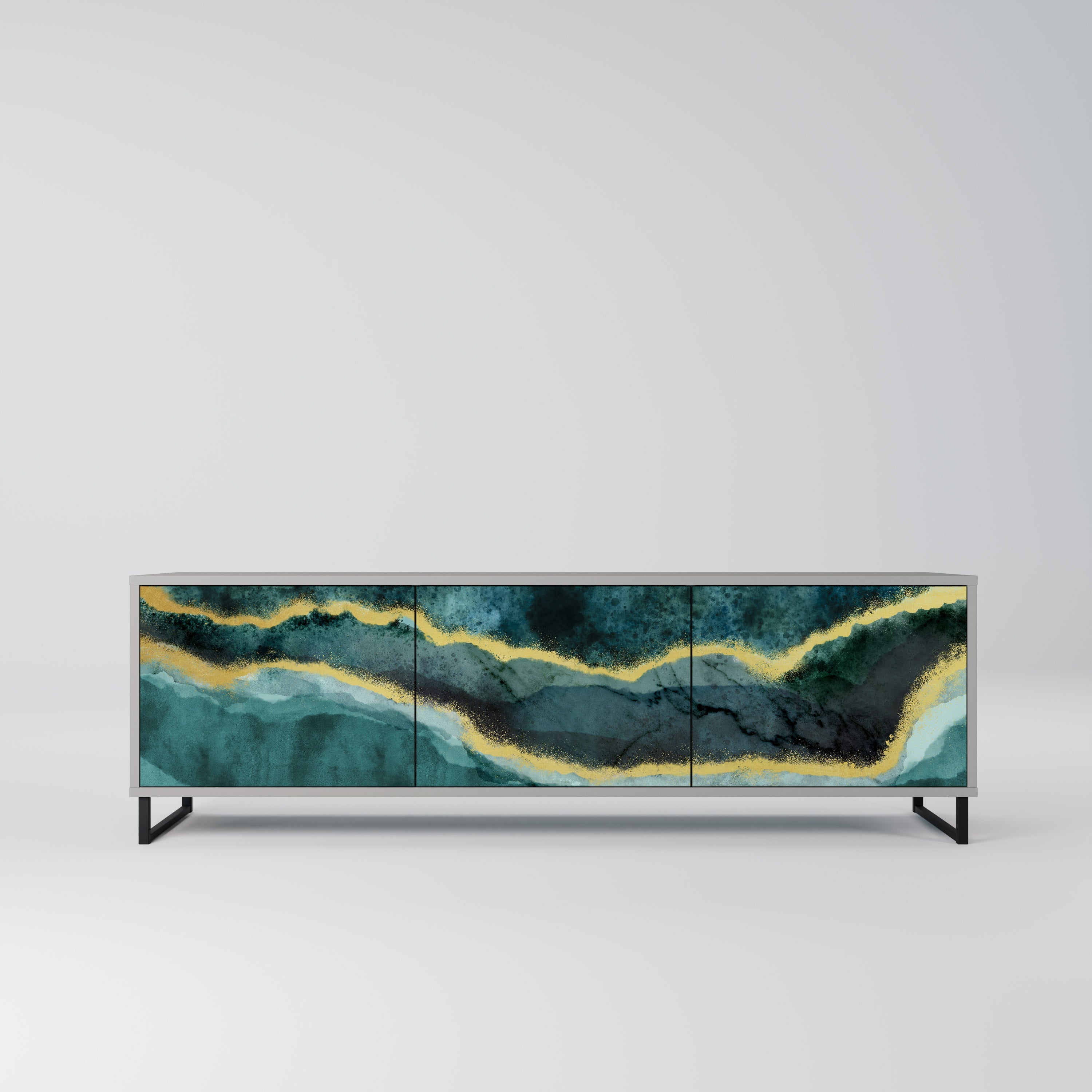 GOLDRUSH ODYSSEY Móvel de TV com 3 Portas em Acabamento Cinzento